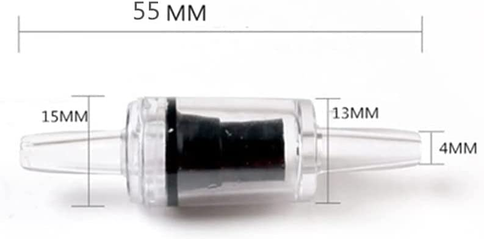 Black Air Pump Check Valves, Fish Tank Aquarium Clear Plastic Check Valves(15 Pcs) image number 3