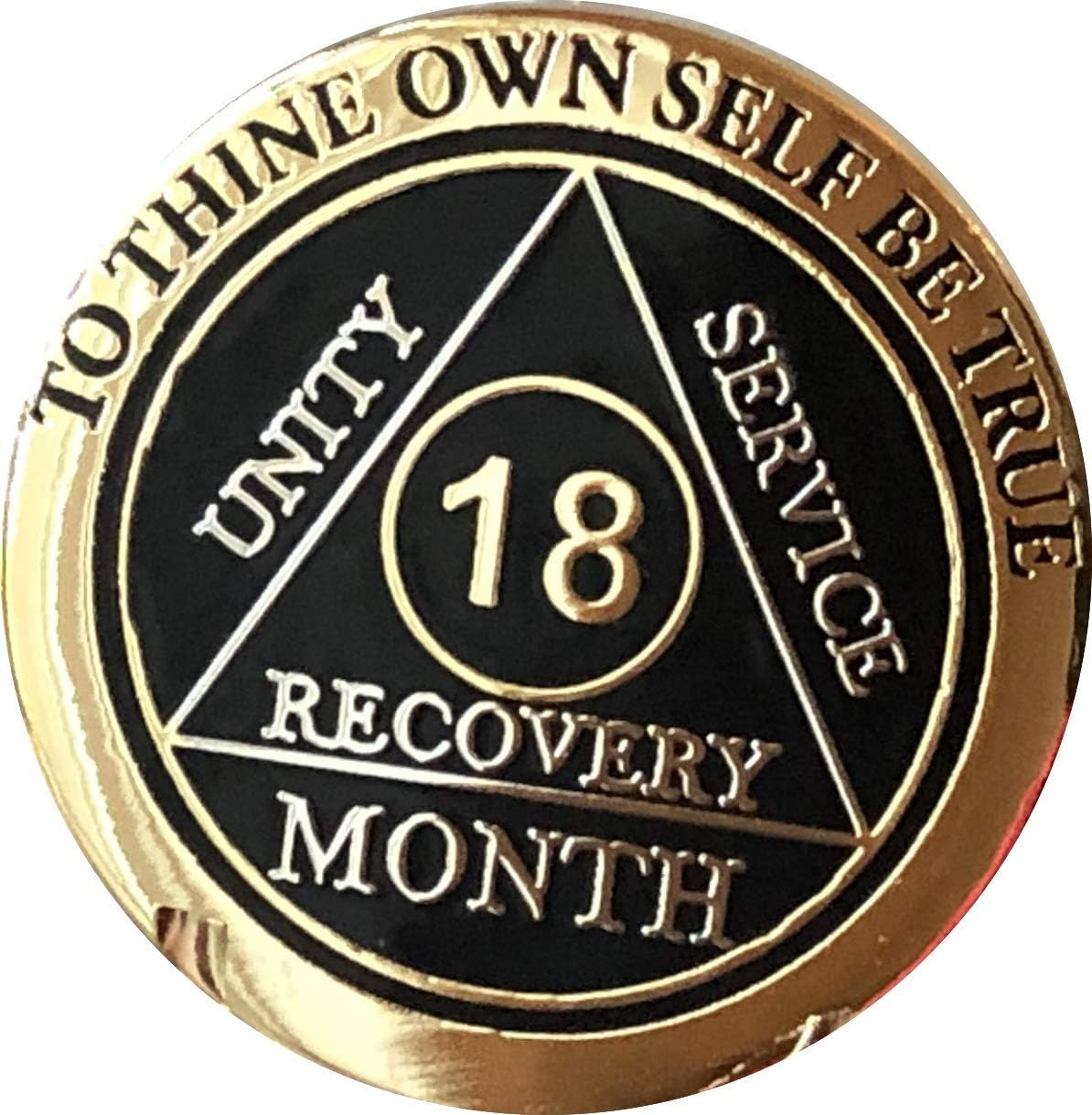 18 Month AA Medallion Elegant Black Gold and Silver Plated Chip image number 3