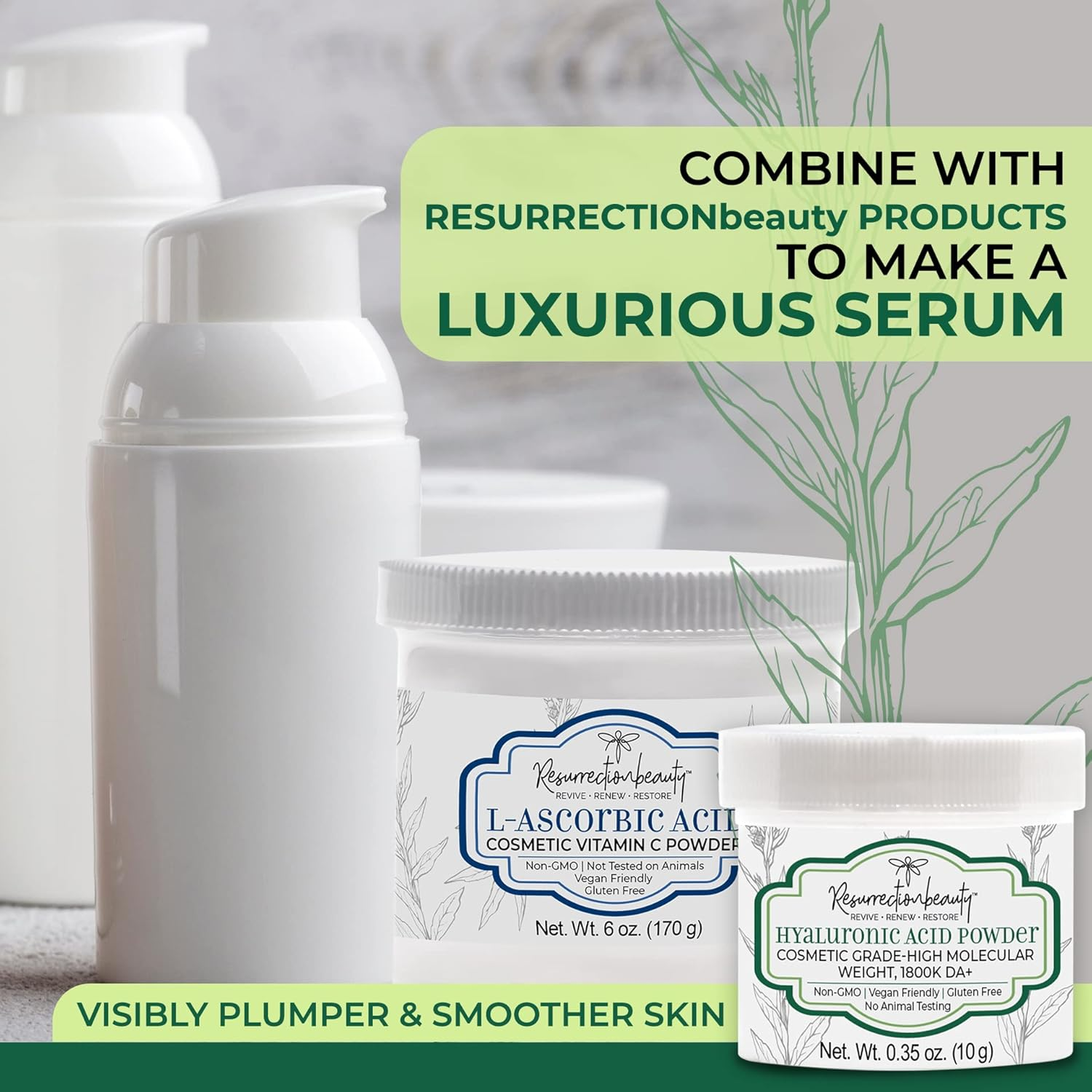 Pure Hyaluronic Acid Serum Powder (High Molecular Weight Sodium Hyaluronate). Popular Anti-Ageing, Anti-Wrinkle Ingredient for Homemade Serums & Other Skin Care Products. 10 Grammes image number 2