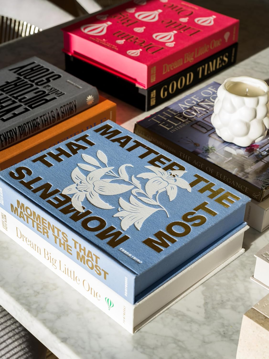 Printworks Moments That Matter the Most - Photo Album 4X6 &ndash; Elegant Sky Blue Coffee Table Book for Photos & Notes &ndash; 30-Page Large Keepsake Memory Book &ndash; Thoughtful Gift Idea &ndash; Blue image number 2