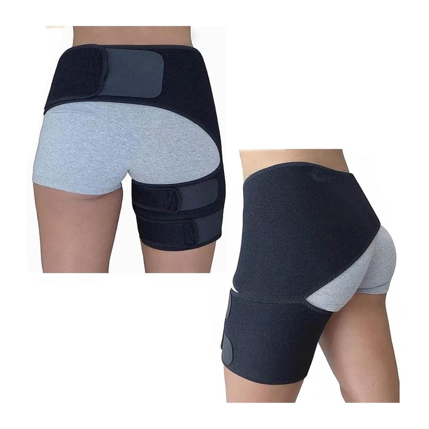 Groin Support & Hip Brace for Sciatica Pain Relief &ndash; Compression Wrap for Thigh, Hamstring, Quadriceps, Hip Arthritis &ndash; SI Joint Belt for Pulled Muscles & Hip Joint Pain &ndash; Adjustable for Men & Women