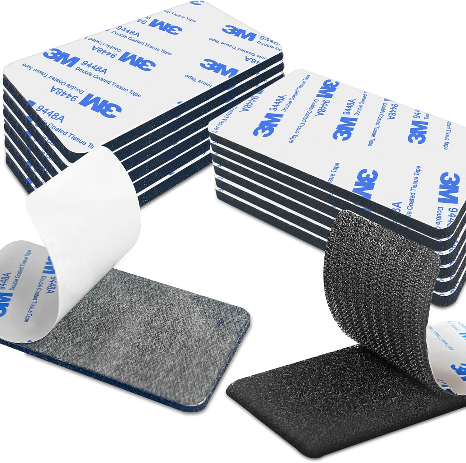 Hook and Loop round Edge Strength Sticky Back Fastener | 5 X 10 Cm 12 Sets | Interlocking Tape Mounting Tape for Carpet, Couch Cushions, Pedal Board - Black image number 5