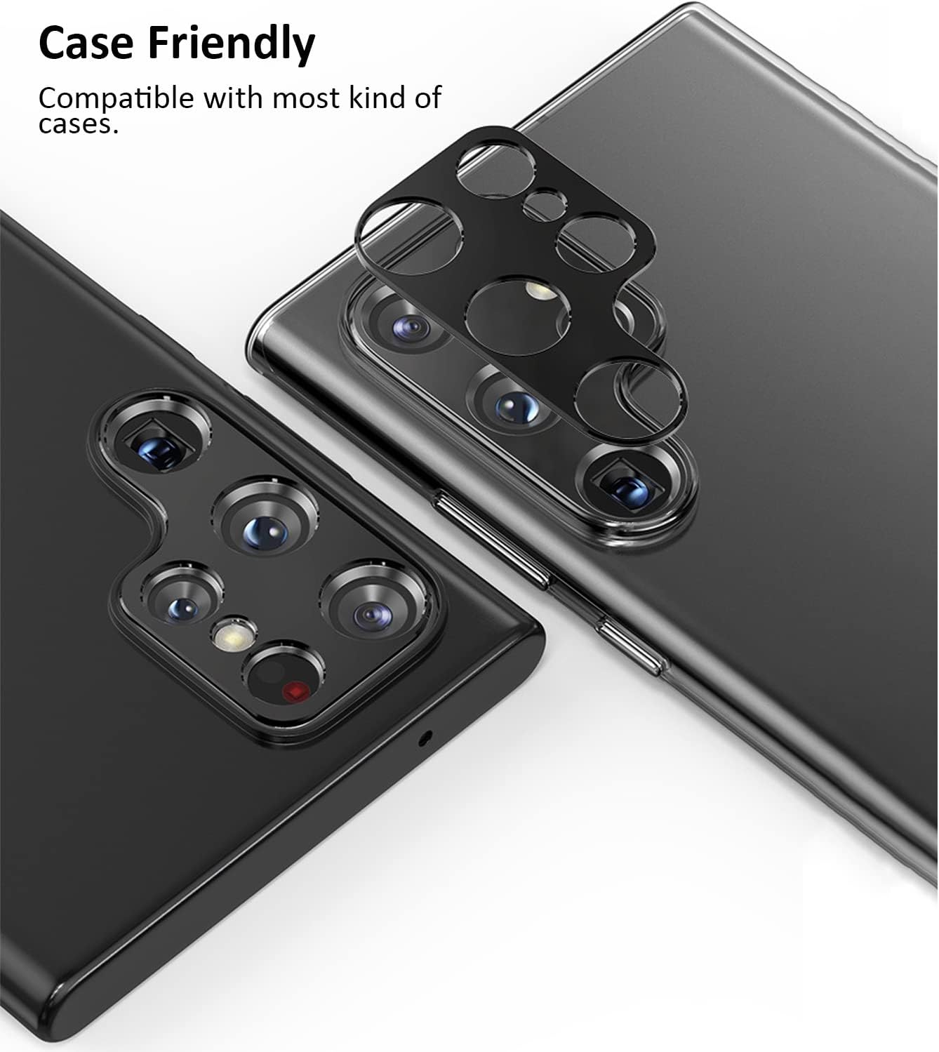 JOYCHER [3 Pack] Samsung Galaxy S23 Ultra Camera Lens Protector, 9H Tempered Glass Camera Cover Screen Protector, Case Friendly, Not Affect Flash Camera Cover Protection for Galaxy S23 Ultra 6.8'' image number 4