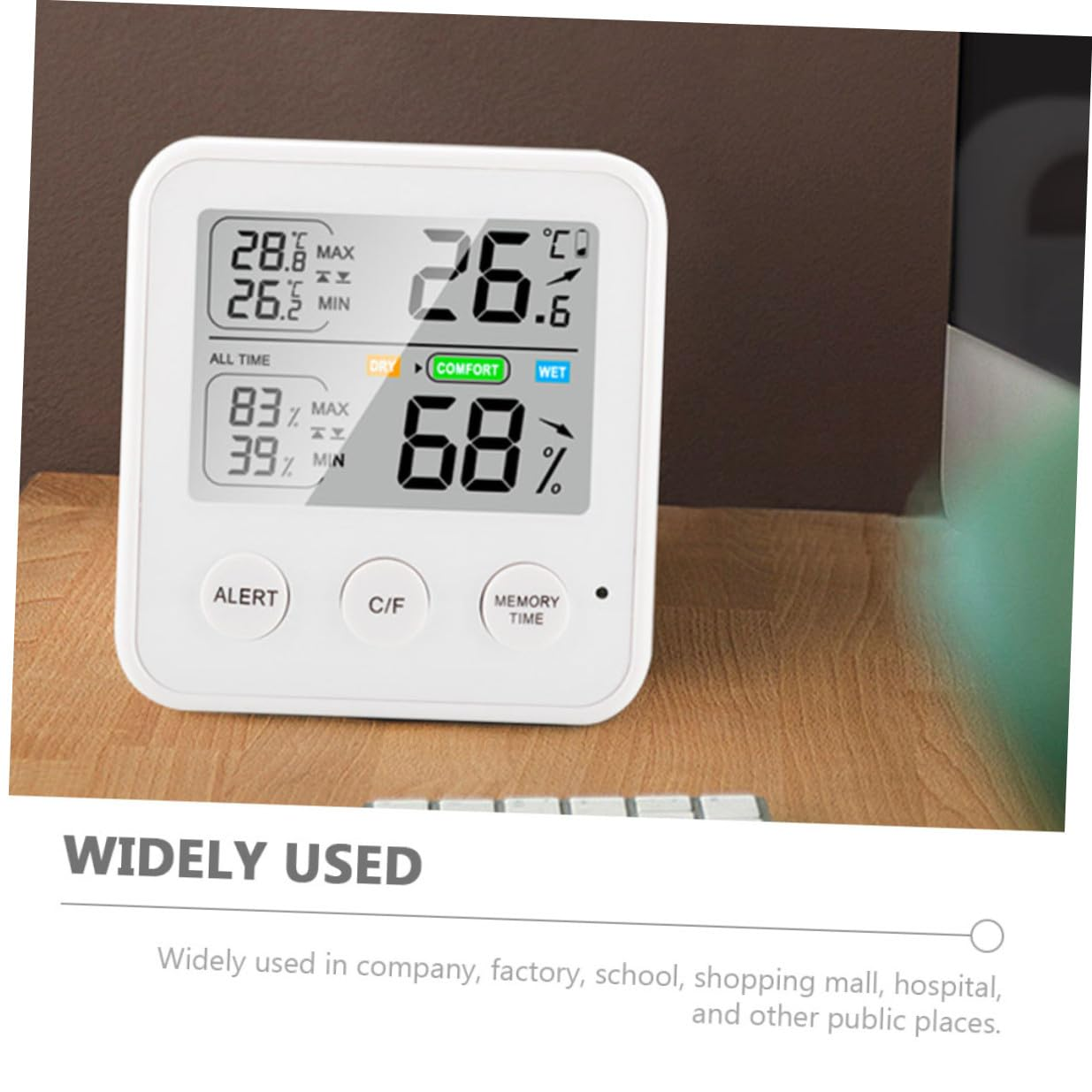 High Precision Digital Thermohygrometer for Indoor Use Multipurpose Hygrometer Thermometer with LCD Display Abs Material Accurate Temperature Humidity Sensor for Home Office image number 5