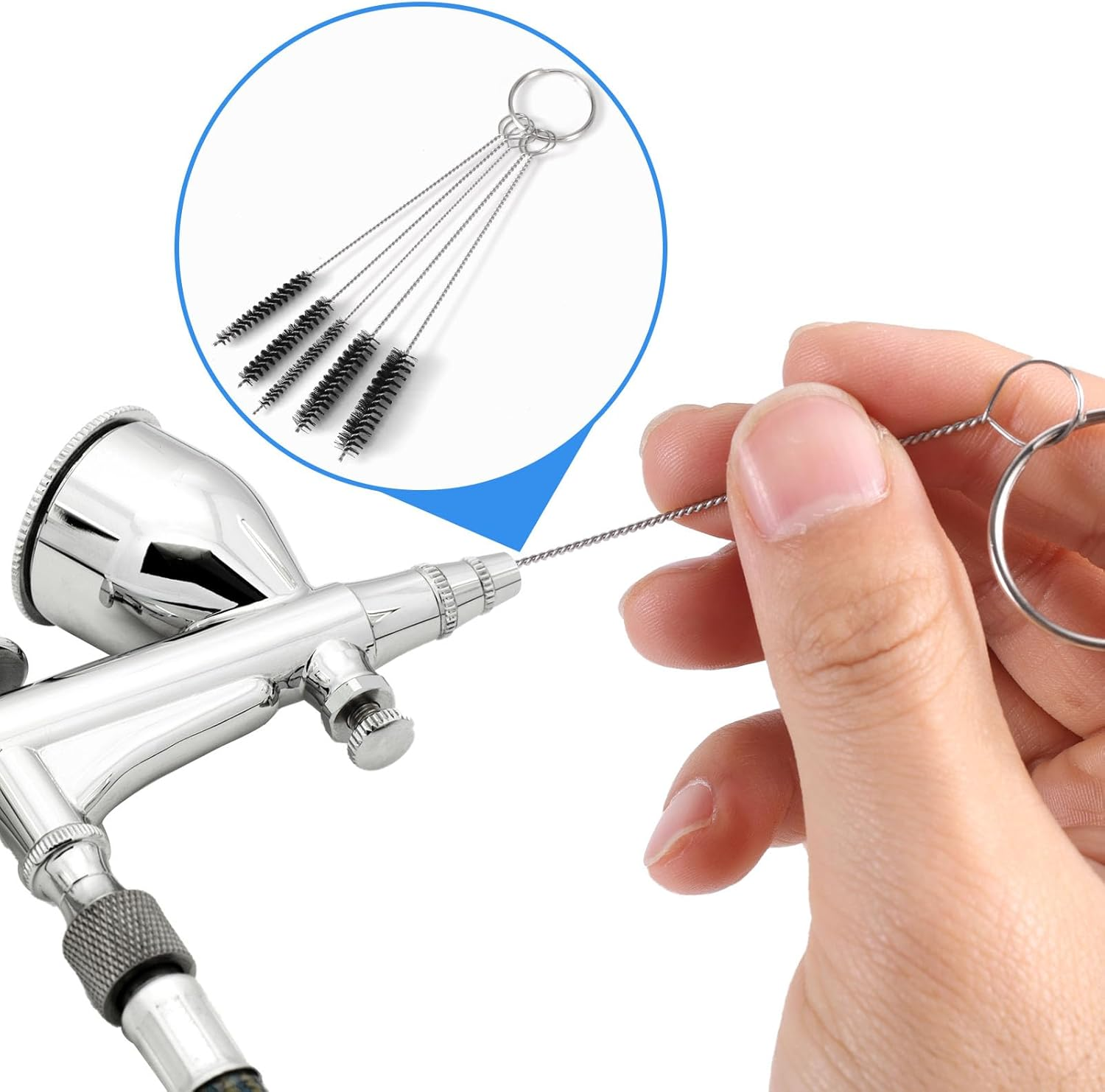 Carburetor Cleaning Kit, Includes 1 Single Head Brush 23 Needles 5 Nylon Brushes and 1 Scraper for Motorcycle ATV Chainsaw & Welder Maintenance image number 6