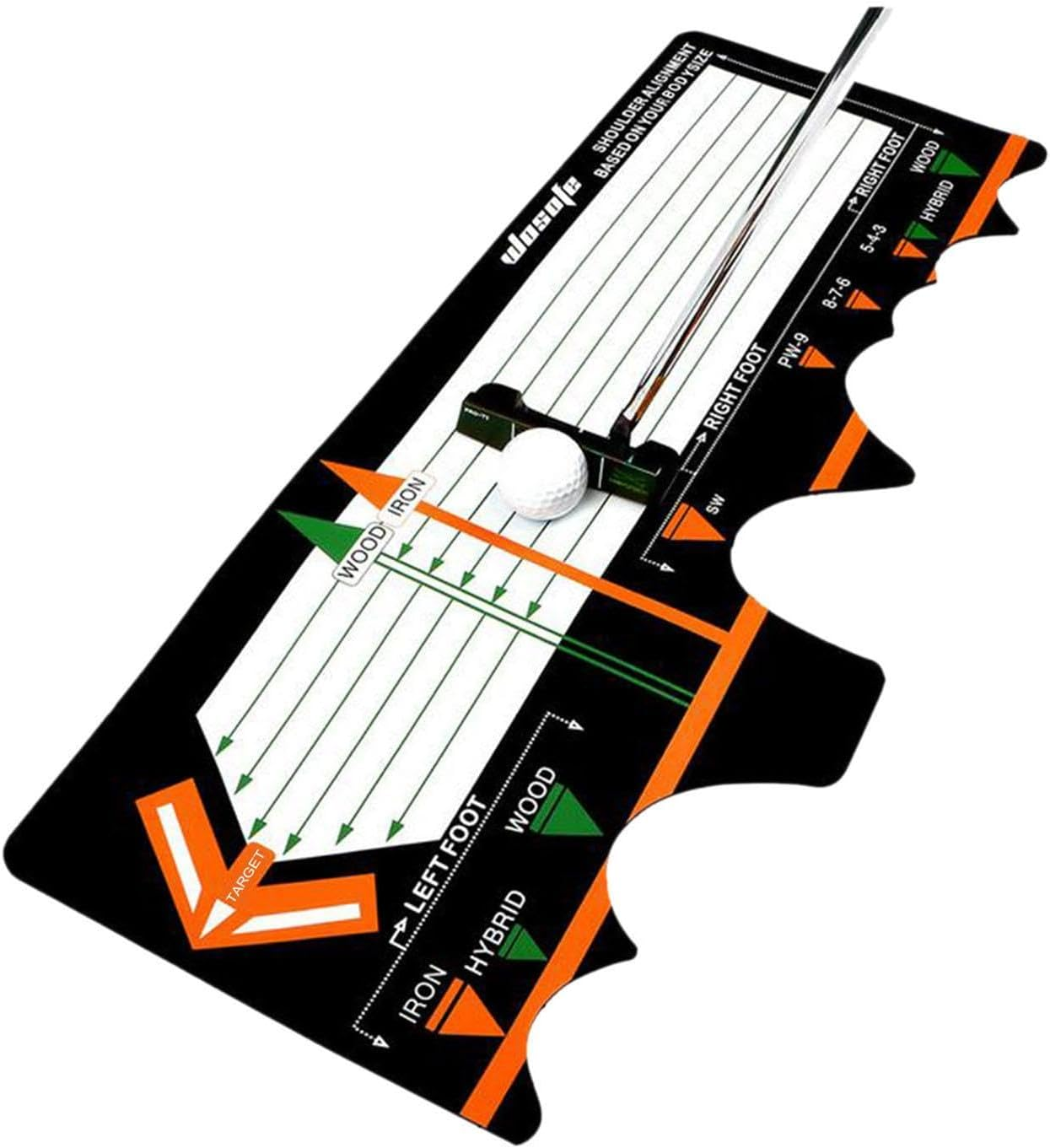 Oshhni Golf Training Mat, Golf Swing Training Aids Pad Swing Posture Correction Aids Portable Golf Station Board Swing Trainer for Indoor Outdoor image number 5