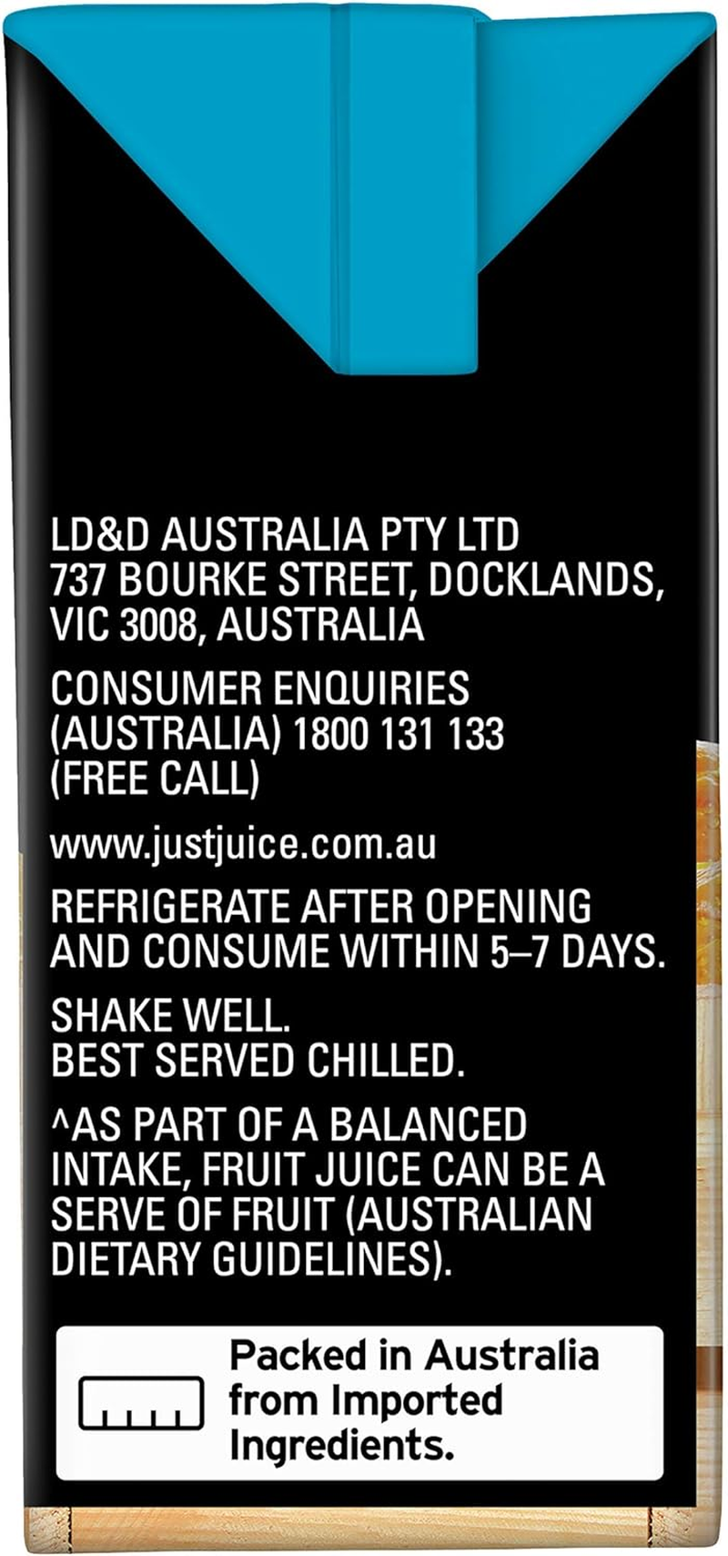 Just Juice Orange & Mango Juice Box, Poppers, Multipack, No Added Sugar, OJ Drinks, 6 X 200Ml image number 2