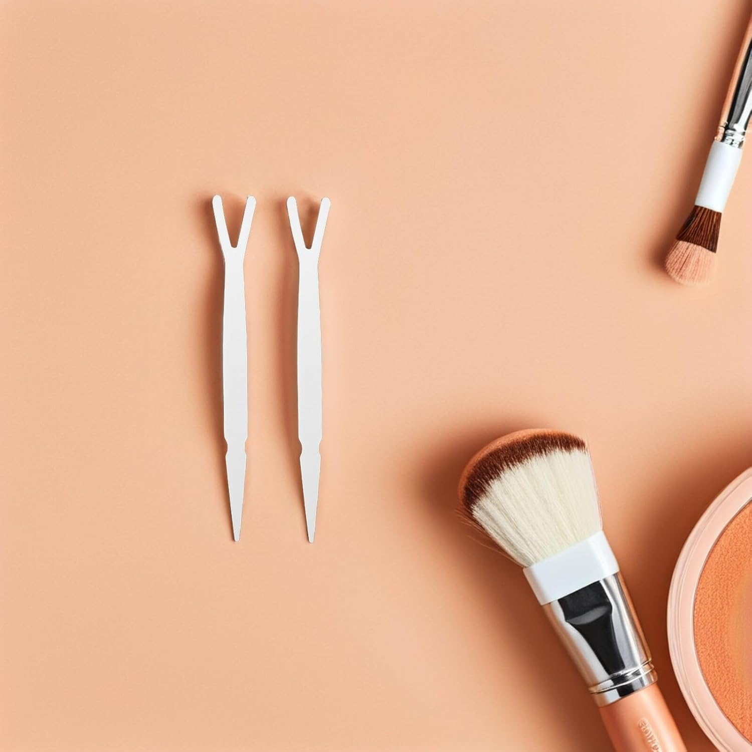 CIMAXIC 100Pcs Double Eyelid Applicator Tools with Pointed Tip Tweezers and Y-Fork Rods Ergonomic Eyelid Tape Adjuster for Natural Eye Makeup Compact Lightweight Design for Travel And image number 6