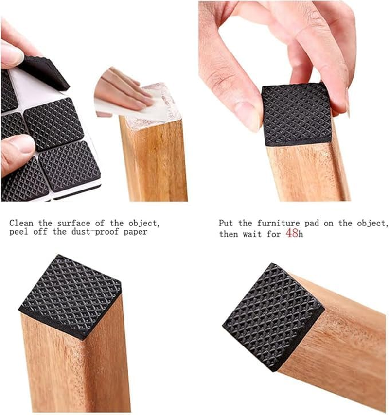 48 PCS Non Slip Furniture Pads Self Adhesive Rubber Floor Protectors Furniture Grippers Chair Leg Pads Self Adhesive Furniture Pads Rubber Chair Feet anti Scratches Furniture Pads for Floor image number 1