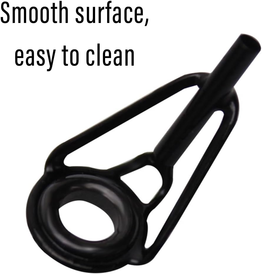 AIMALL 80-Piece Ceramic High-Carbon Steel Rod Guide Eye Rings for Fishing Rod Repair and Accessories, 8 Sizes image number 2