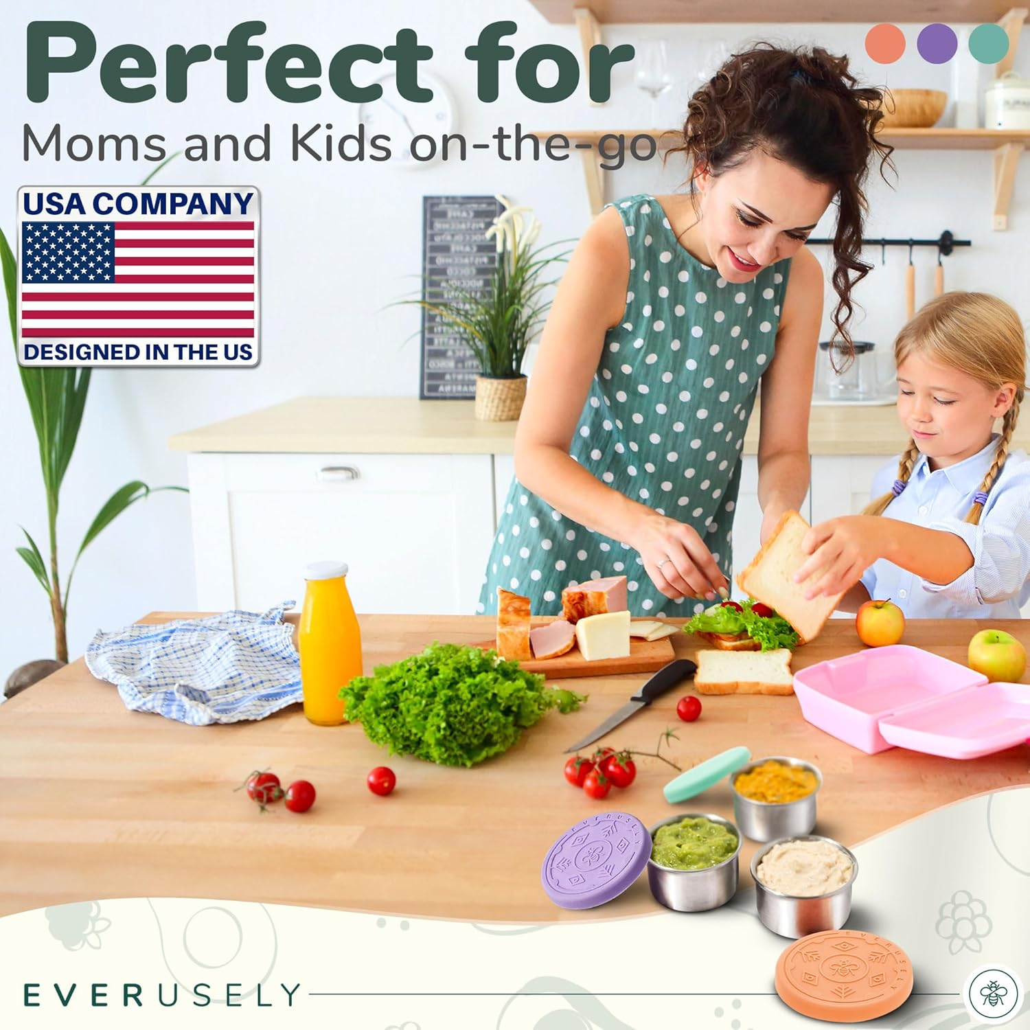 Everusely 3 X 1.7Oz Leakproof Salad Dressing Container to Go, Stainless Steel Small Condiment Containers with Lids, Sauce Containers for Lunch Box, Dressing Cups with Lids, Dip Containers, Sauce Cups image number 6