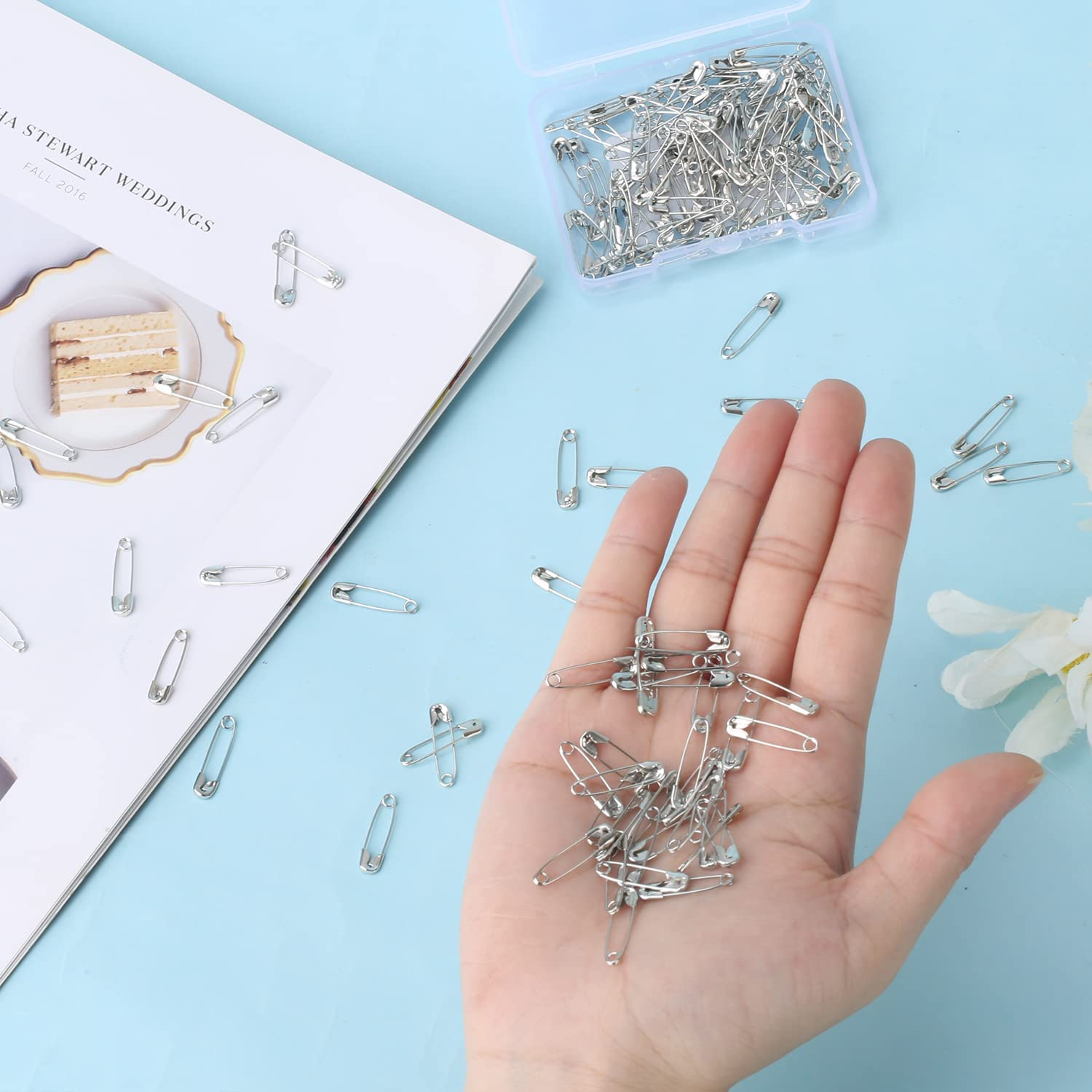 150Pcs Safety Pins, 19Mm Mini Safety Pins for Clothes Metal Safety Pin for Clothing Sewing Handicrafts Jewelry Making (Silver) image number 4