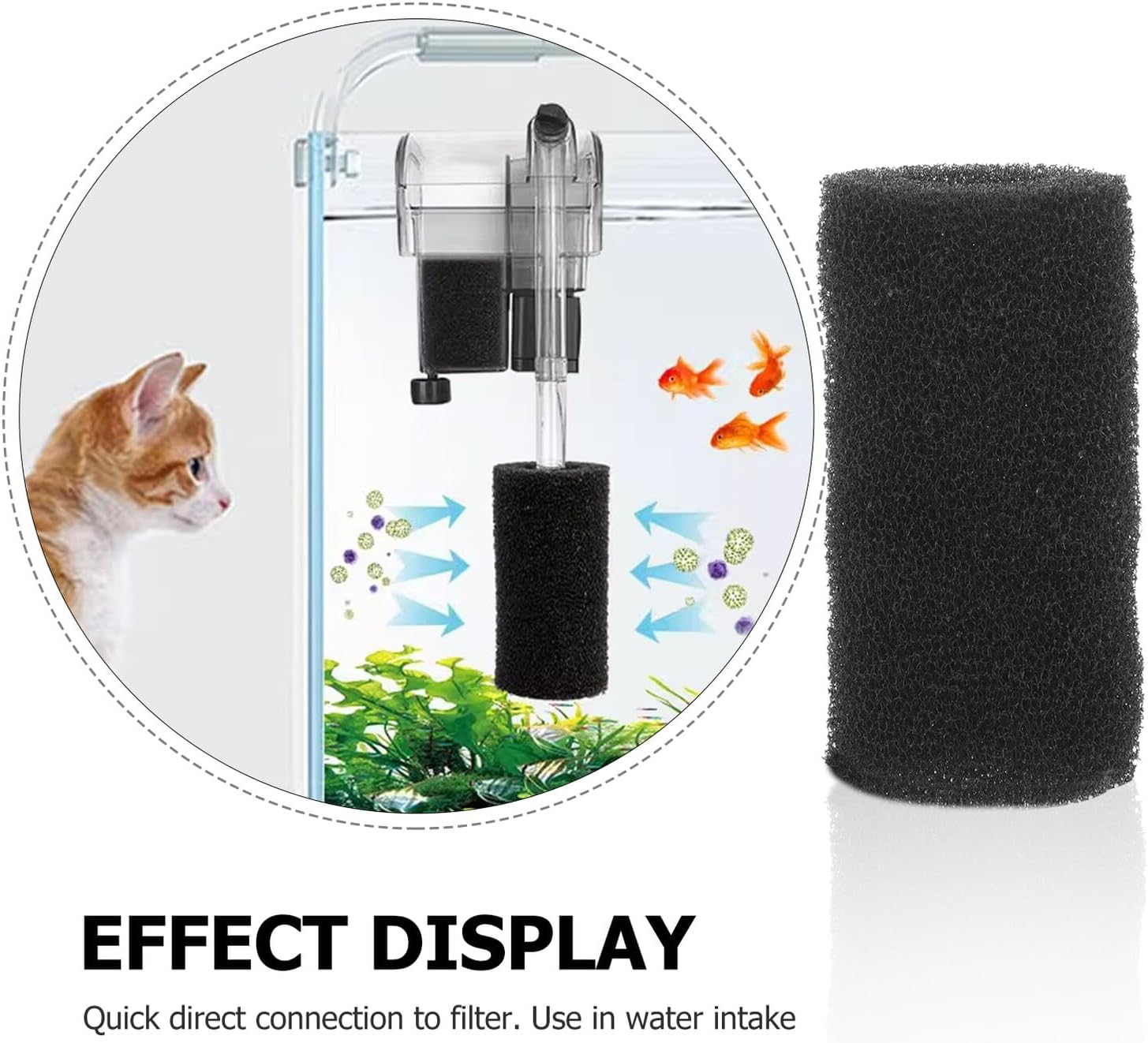 10Pcs Pre-Filter Sponge for Fish Tank Intake Filter Cover for Aquarium Pumps Compact Protective Sponge for External Filter Inlets Suitable for Freshwater and Saltwater Use image number 1