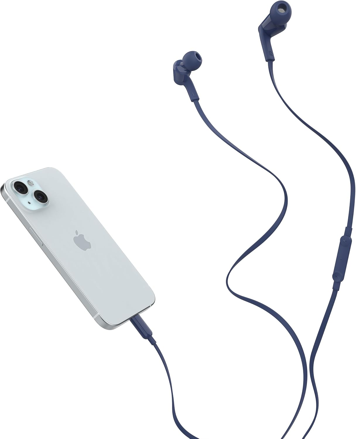 Belkin Soundform Wired Headphones with USB-C Connector, In-Ear Wired Earphones with Microphone - Wired Earbuds for Iphone 15, Ipad Mini, Galaxy S24, Android & More (USB-C Headphones) - Blue