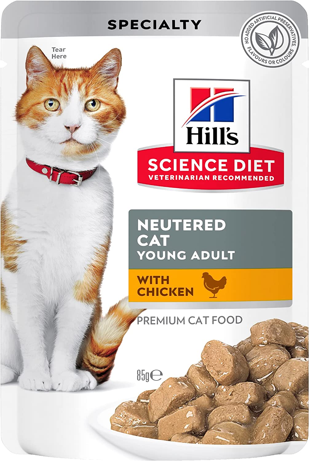 Hill'S Science Diet Young Adult Wet Cat Food, Neutered Cat, Chicken, 85G, 12 Pack, Cat Food Pouches image number 3