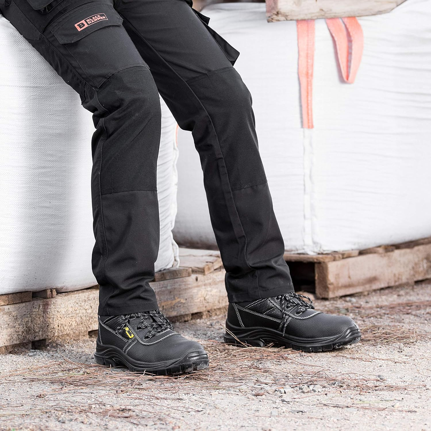 Black Hammer Mens Safety Boots Work Waterproof Shoes Leather Steel Toe Cap Working Ankle Lightweight Footwear S3 SRC 1007 Black image number 6