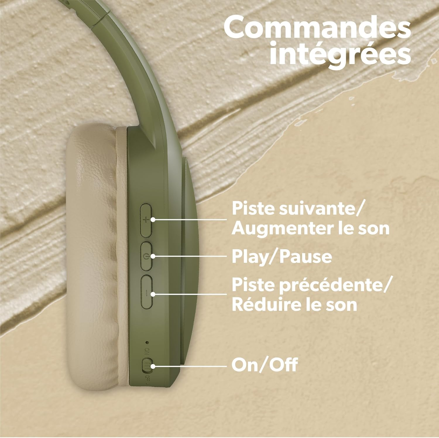 T'Nb Wireless Headphones, Foldable, Passive Noise Reduction, Bluetooth Connection, Stereo Sound with Built-In Microphone, Battery Life up to 30 Hours - Green image number 4