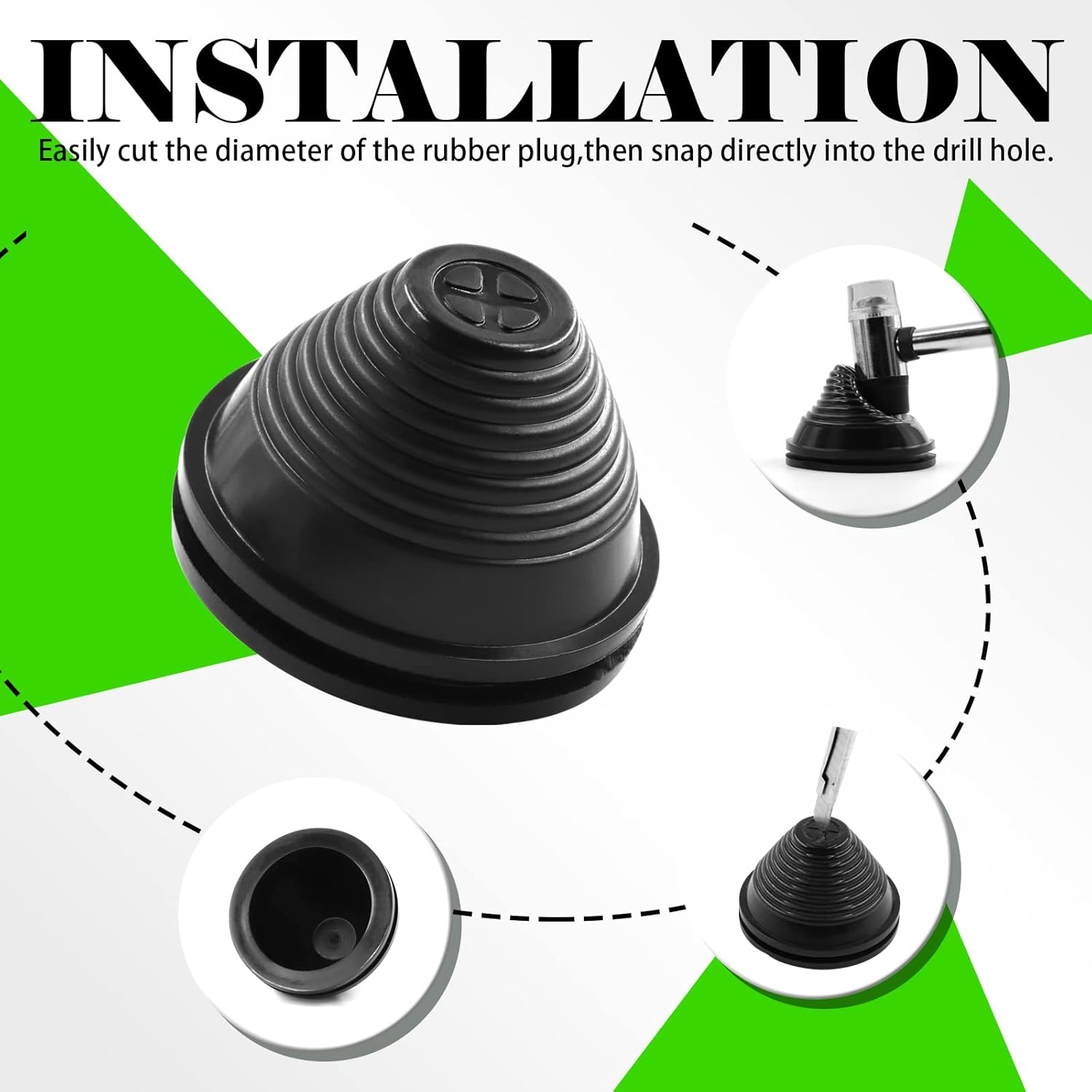 Keadic 25 Pcs 6 Sizes Tower-Shaped Firewall Plug Grommet Assortment Set 25Mm 30Mm 35Mm 40Mm 50Mm 60Mm Synthetic Rubber Electrical Wire Gasket Kit Wire Protection for Vehicle Plumbing image number 4