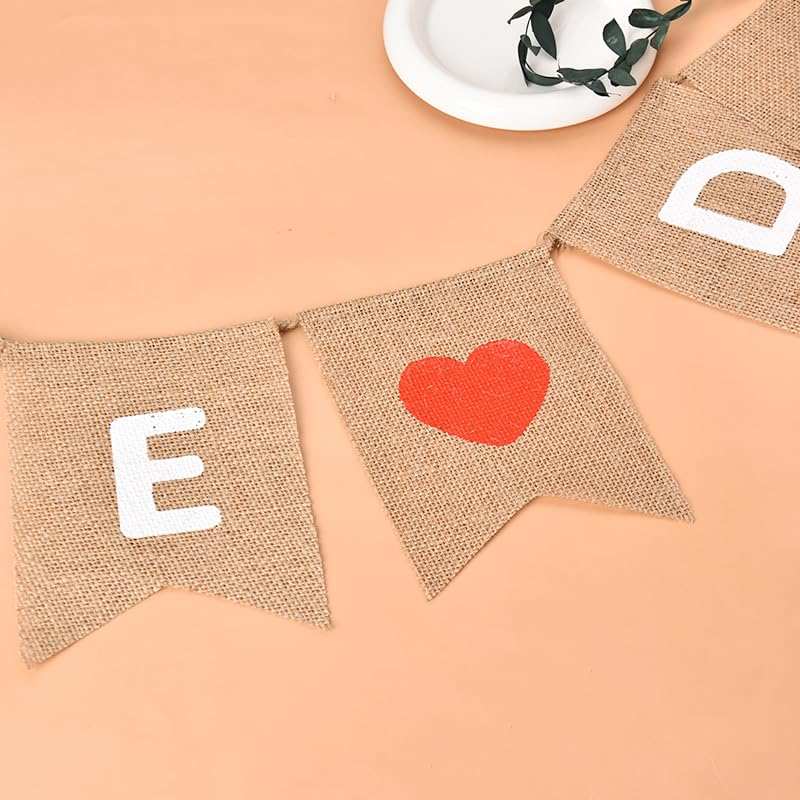 Fathers Day Decorations for Party Banner for Dad Birthday Party Decor for Men Dadddy Dads Sign Banner Burlap We Love Dad Banners Party Decoration for Home Office Outdoor Indoor
