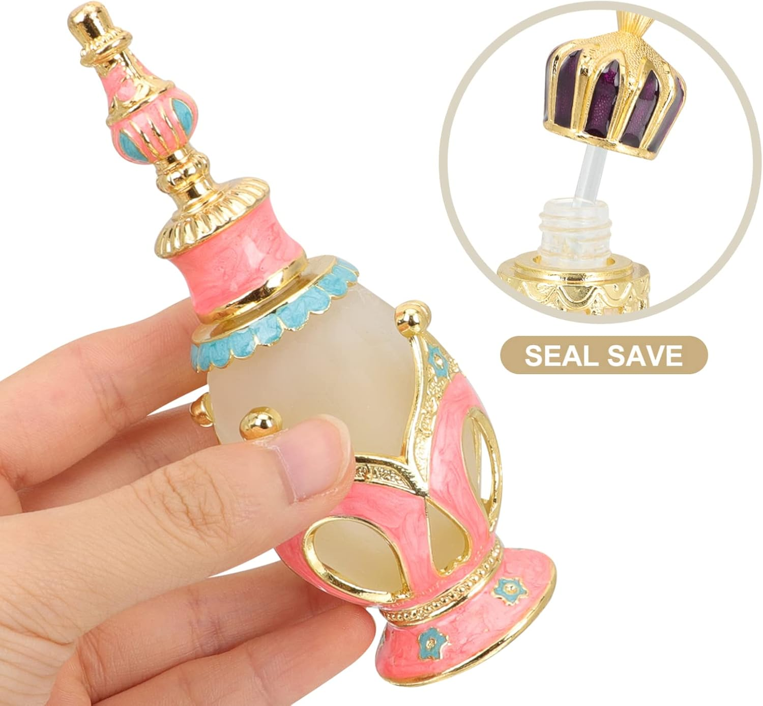 ULTECHNOVO Glass Perfume Bottle for Essential Oil Dispenser Empty Bottles for Desk Decor Girlfriend Christmas image number 5