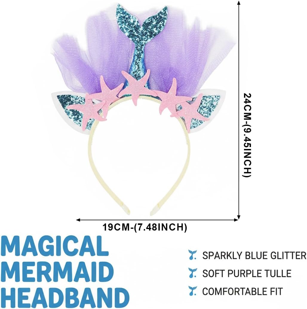 ZORVYN Mermaid Headband Women'S Crown Headdress for Carnival Halloween Costume Accessories Hair Accessories as Fancy Dress image number 4