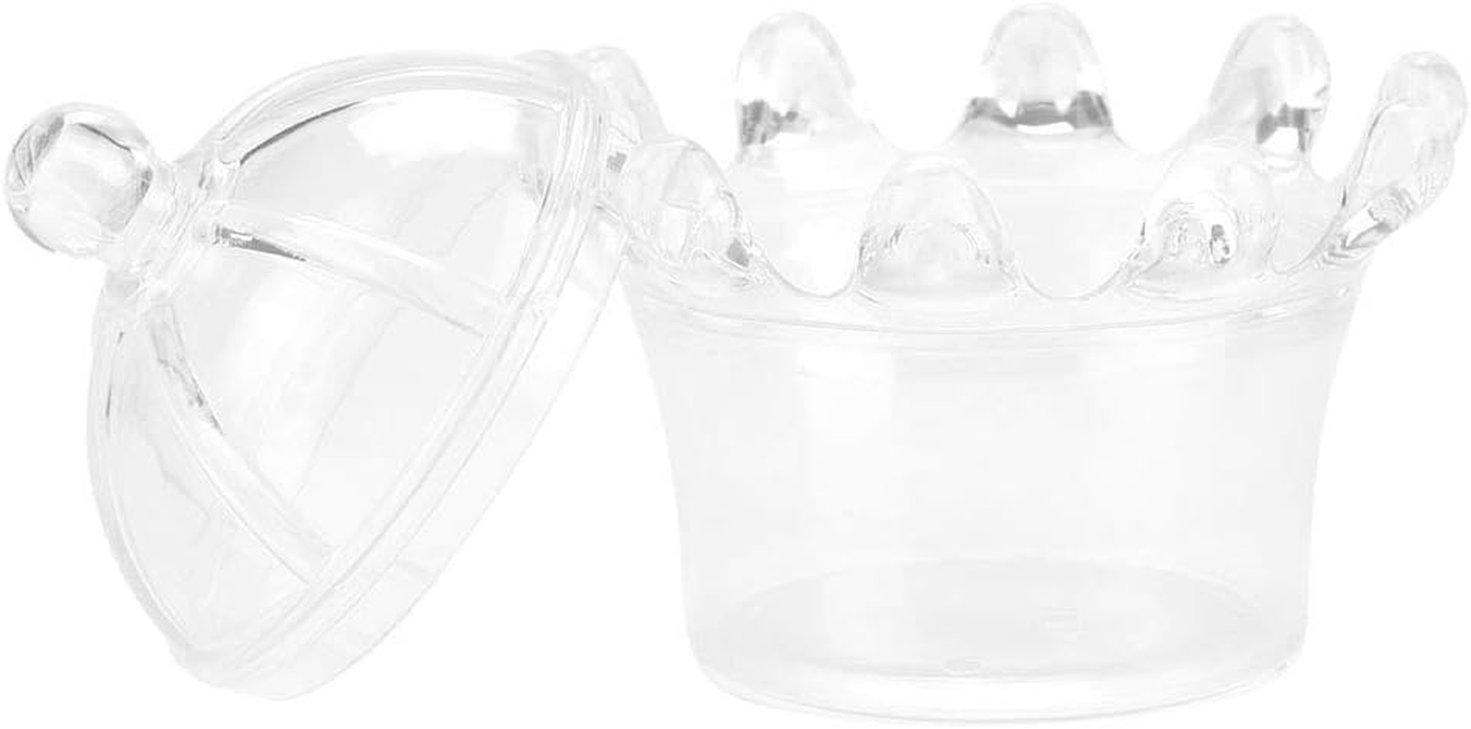 Haofy 12Pcs Box Cute Transparent Crown Plastic Candy Box Favors Chocolate Packaging for Kids Birthday Baby Shower Guests Wedding Party Supplies (Pink)