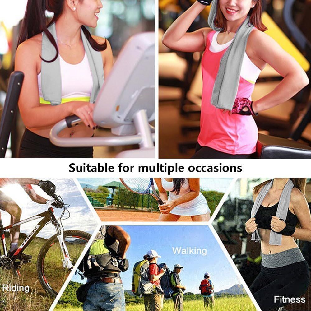 Silicone Set Cooling Towels, 3 Piece Portable Silicone Cooling Towel Soft Microfiber Gym Towels, Cooling Towels Gym Ice Towel Fast Drying with Case image number 6