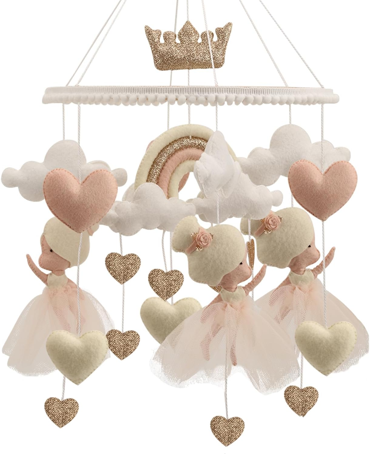 Ballerina Mobile for Baby Girl Ballerina Baby Crib Mobile Ballet Nursery Decor New Born Gift image number 5