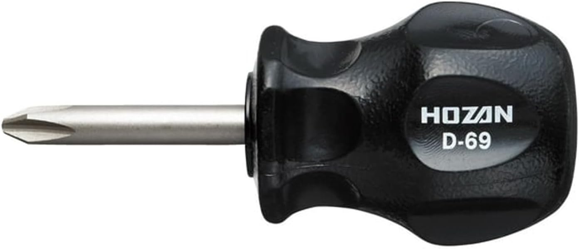 Hozan Stubby Driver, Easy to Use Even in Deep and Narrow Places, Total Length 3.3 Inches (83 Mm), Tip Size + No.2 D-69 image number 2