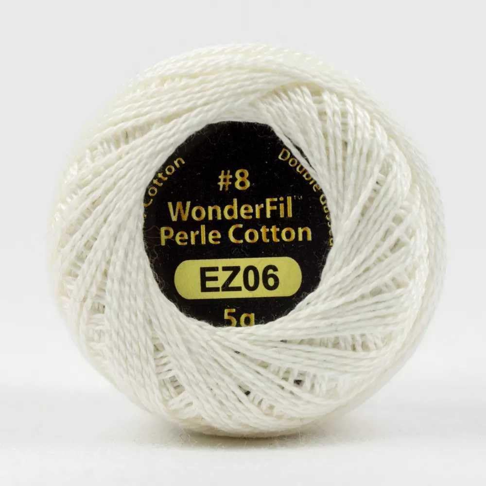 Wonderfil Eleganza #8 Solid Perle Cotton - First Snow 5G Ball (EL5G-06) image number 2