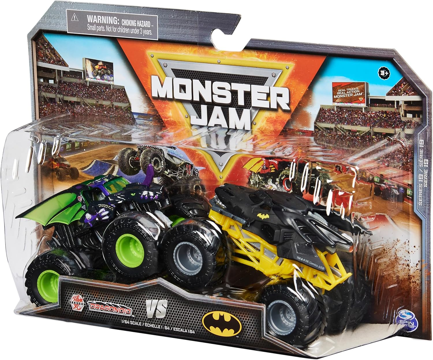 Monster Jam Dragonoid Vs Batman 2 Pack 1:64 Trucks image number 5