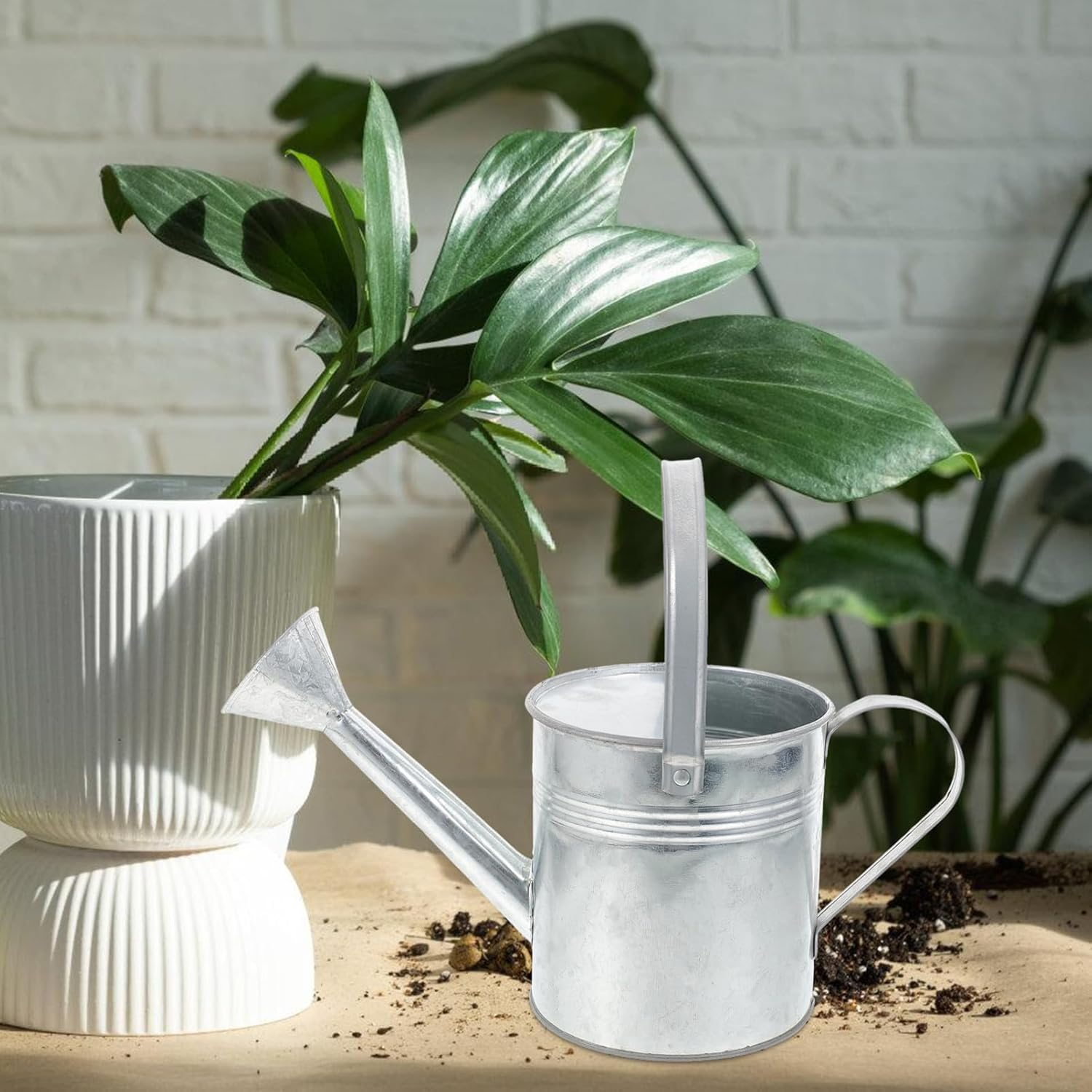 2Pcs Iron Small Kettle Watering Can for Garden Plants Outdoor Bonsai Indoor Flowering image number 4