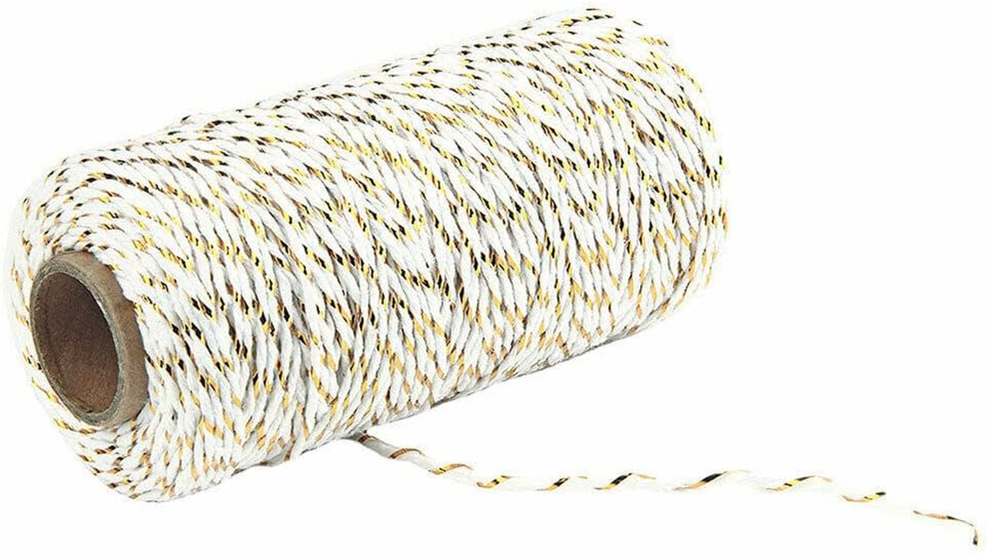 AIMALL 1Mm*100M Bakers Christmas Cotton Cord Bundle Wrapping Craft Twine Gifts String，Dual-Color Cotton Cord for Christmas, Crafts, and Gift Wrapping