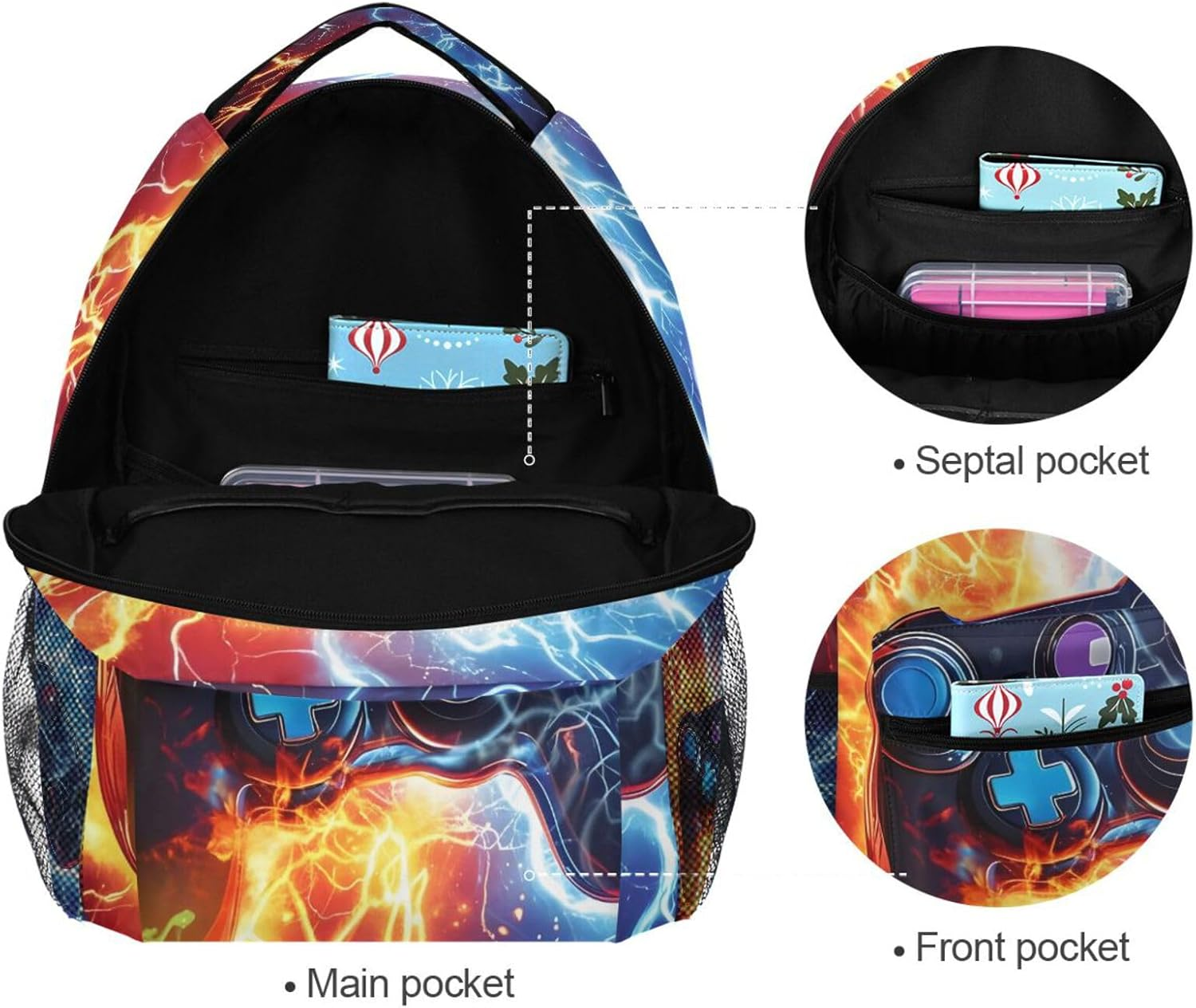 ALAZA Horse Sunflowers Backpack Girl Backpacks for School Elementary Cute Bookbags for Girls 3Rd 4Th 5Th Grade - Multi010 image number 7