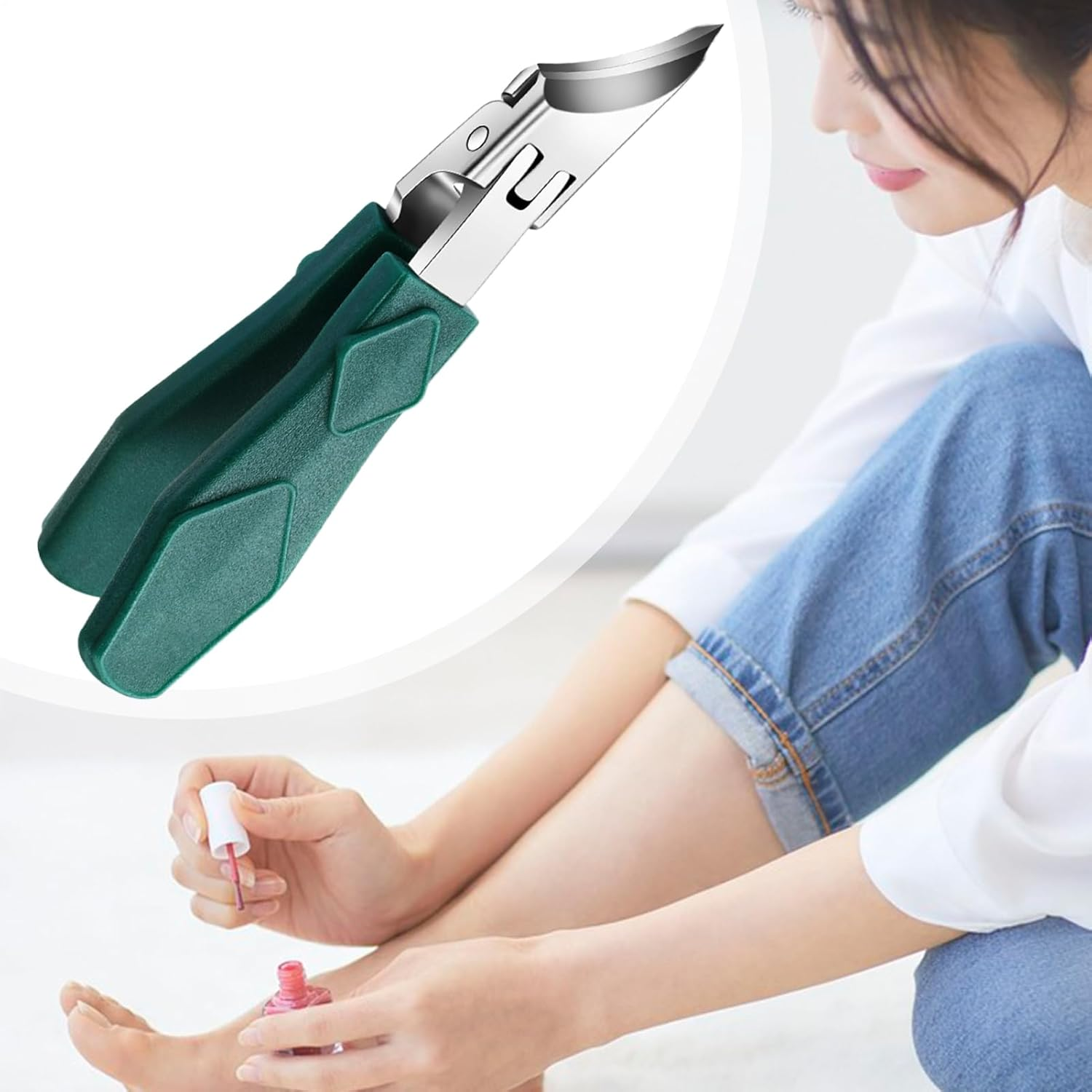 Angled Nail Clippers | Heavy Duty Anti-Splash Nail Scissors with Curved Blade - Pedicure Accessory for Women Men Seniors - Home & Travel Use image number 6