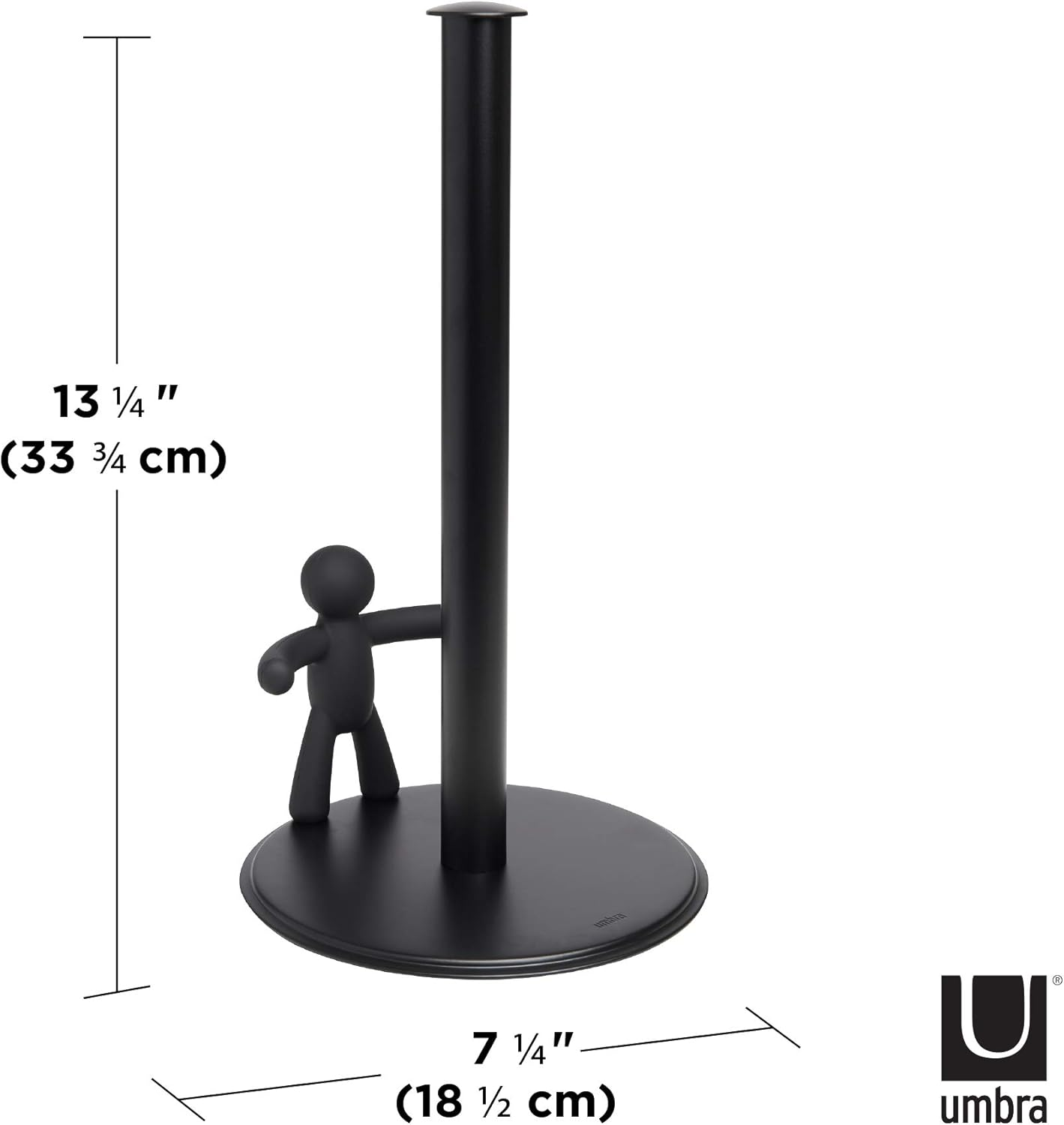 Umbra 330280-040 Buddy Paper Towel Holder Stand for Kitchen Countertop, Unique Dispenser, Black Kitchen