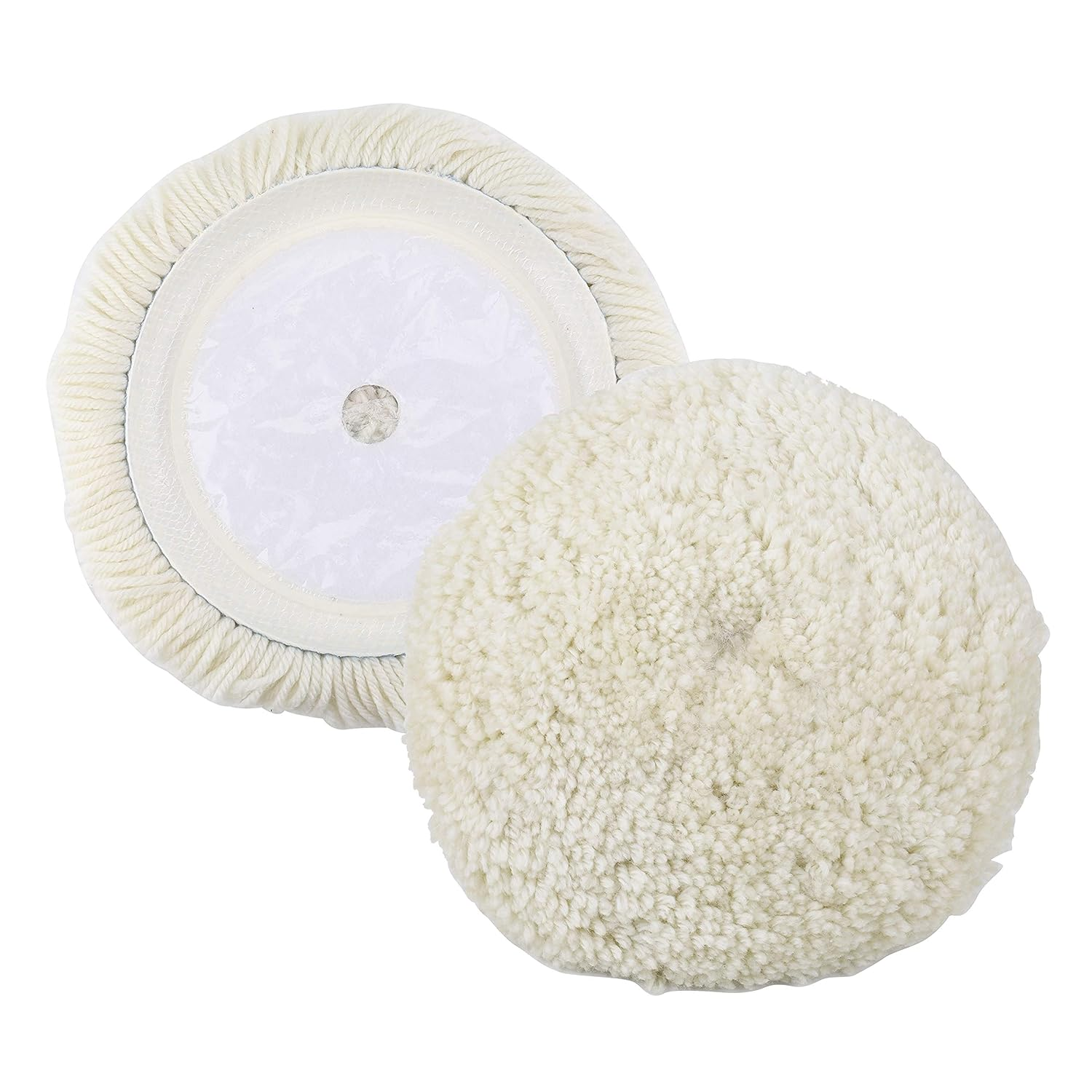 Fasmov 3 Pack Wool Polishing Pad 7" Wool Hook & Loop Grip Buffing Pad for Compound Cutting & Polishing image number 4