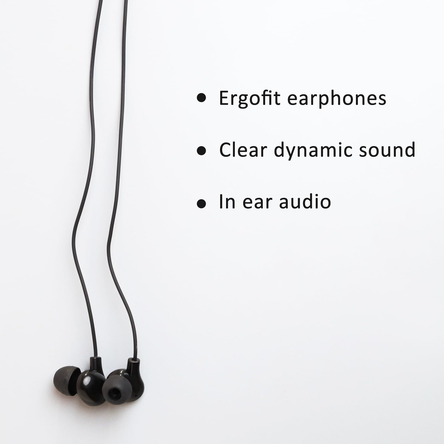 Mangokit Earphones, In-Ear Earphones with Ear Tips- Black image number 2
