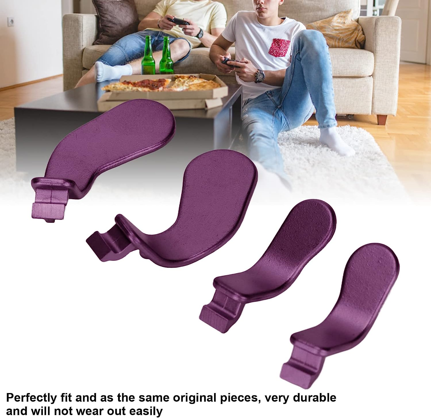 For Elite Controller Paddles, Metal Stainless Steel Replacement Parts Interchangeable Paddles for One Controller Series 2 Model 1797 (4 Pcs) (Purple) - Black image number 7