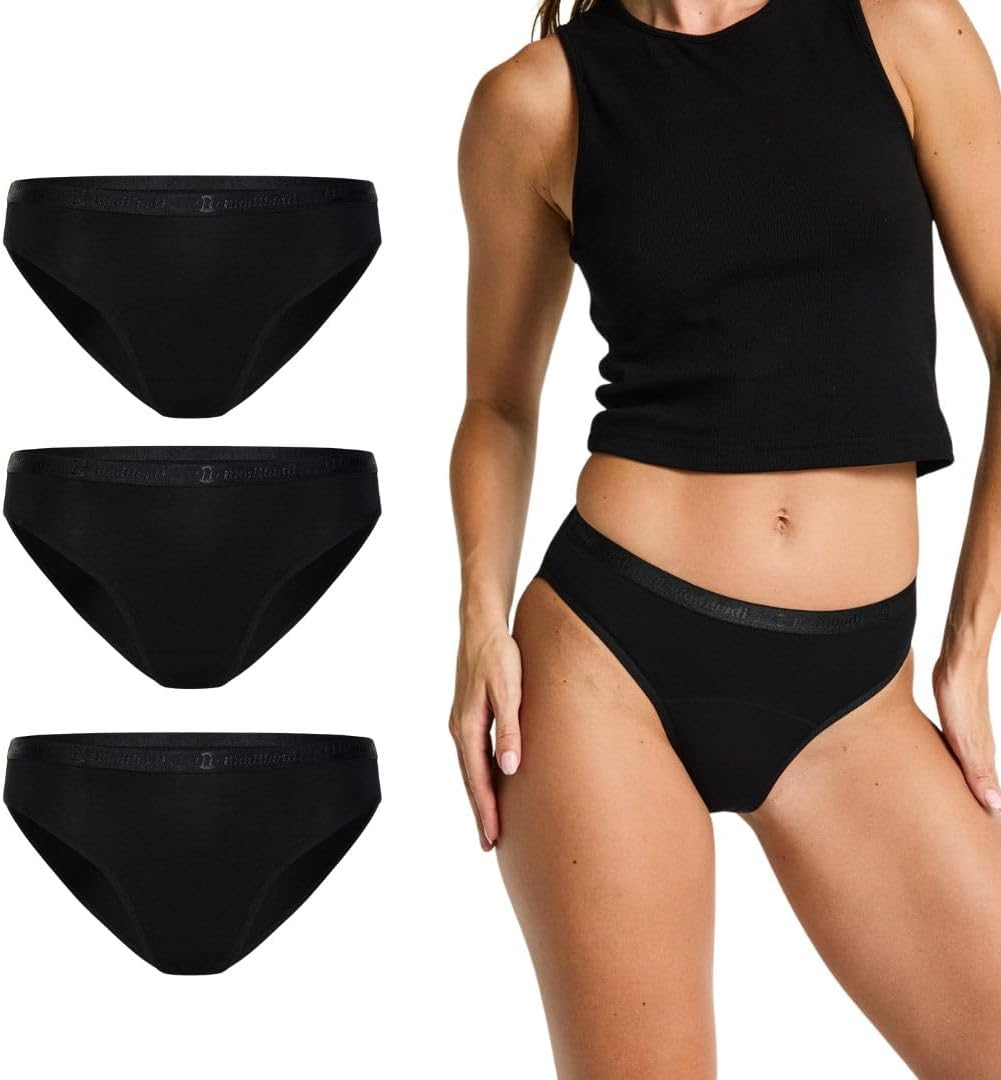 Modibodi Bikini Bottom Style Period Pants Heavy-Overnight Leak Proof Cotton Undies for Women image number 5