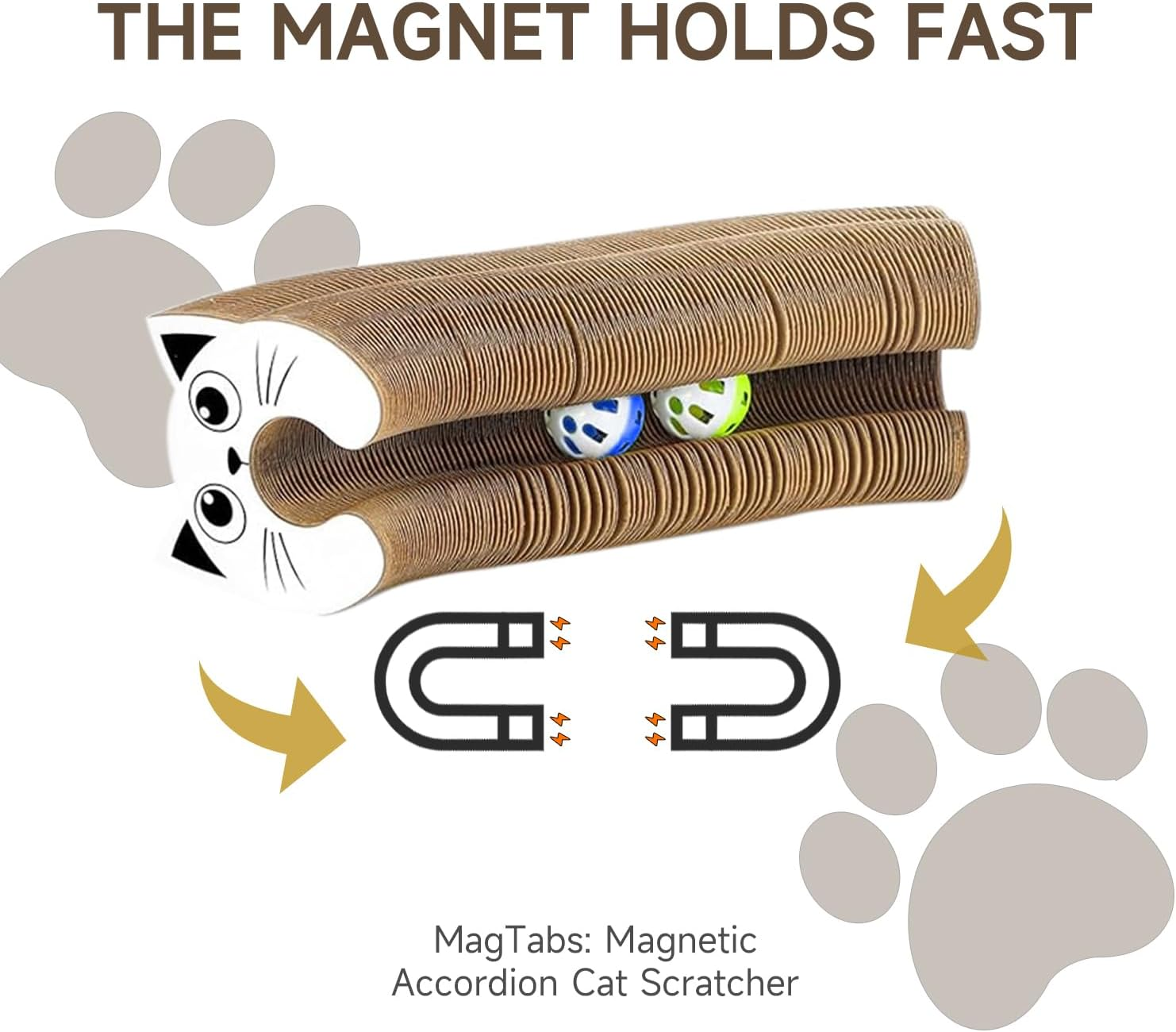 LMXMGRG Cat Toys Interactive Magic Organ Cat Scratcher Reversible Cat Toys for Indoor Cats with Two Balls Cat Scratching Board for Grinding Claw Furniture Protector image number 3