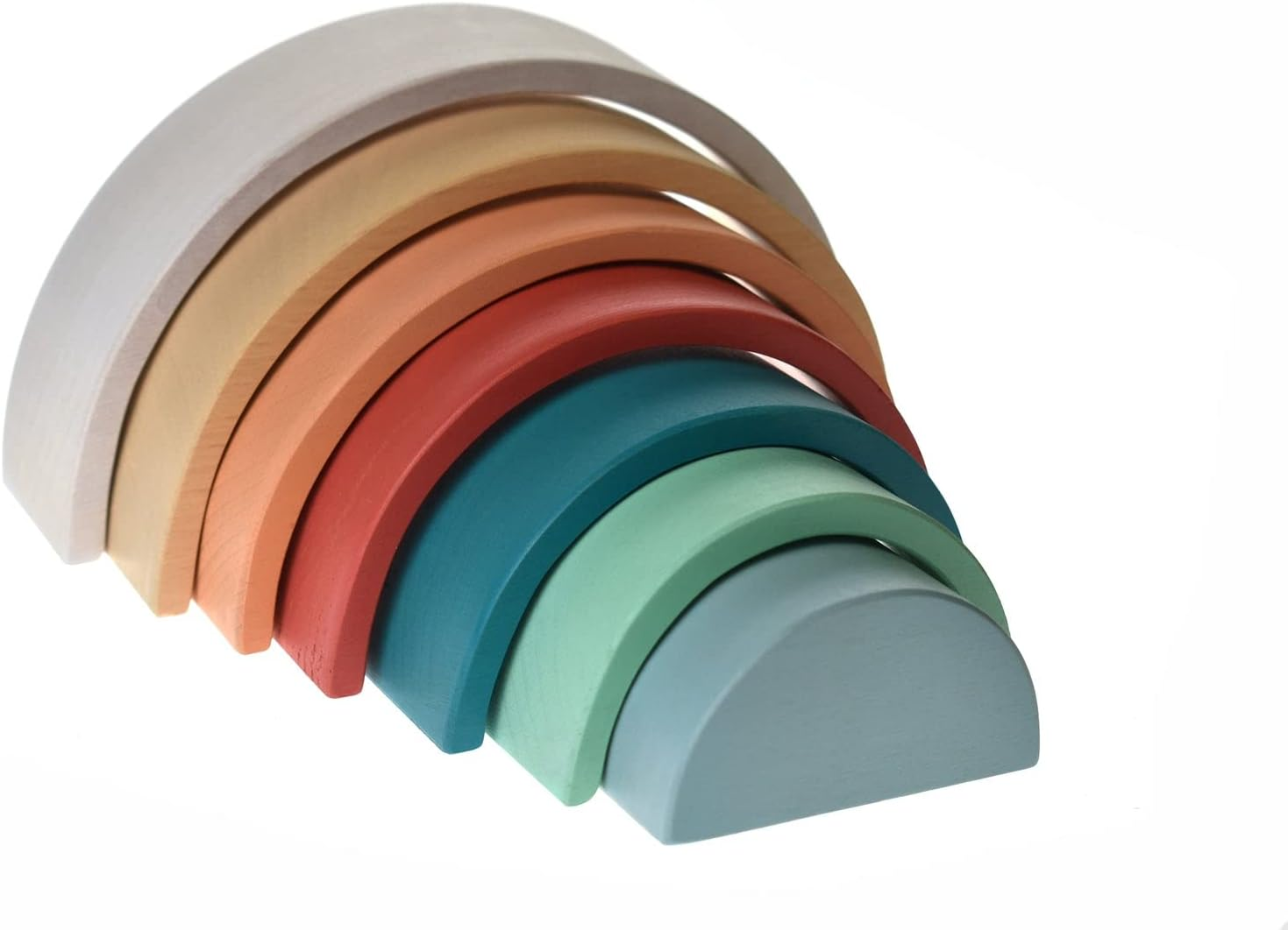 Kaper Kidz Calm & Breezy Wooden Rainbow Terracotta Stacking Toy image number 1