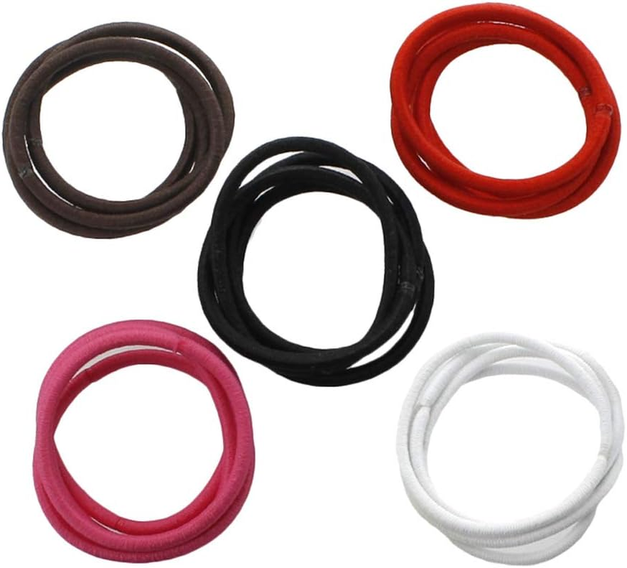 My Lello Hair Elastics Hair Ties, Professional Grade Ponytail Holders - Maroon 20 Pack image number 4