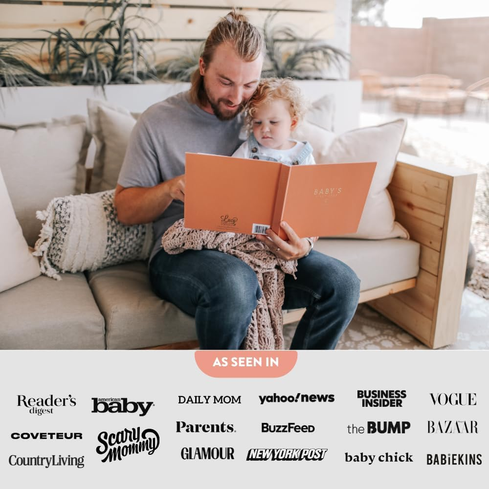 Lucy Darling Linen Covered Luxury Baby Memory Book - First Year Journal Album Photo Book to Capture Precious Memories - Keepsake Pregnancy Baby Record Book for Girl (Teddy Bears' Picnic) image number 2