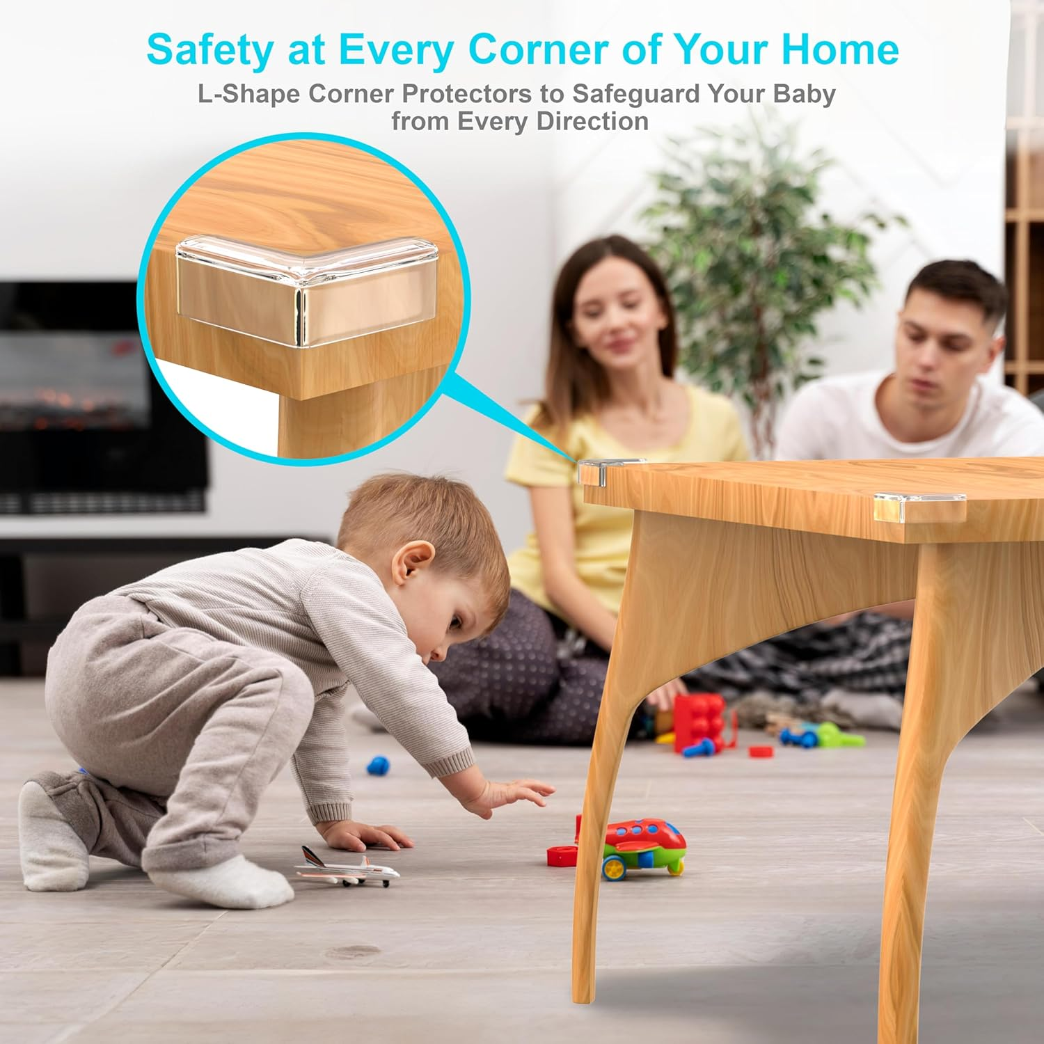 LAKE STORM Pack of 12 Table Corner Protectors for Kids, Clear and Flexible Furniture Corner Protectors Baby with Strong Adhesive, Odorless Non-Toxic Corner Guards Baby Proof, 2 Shapes image number 6