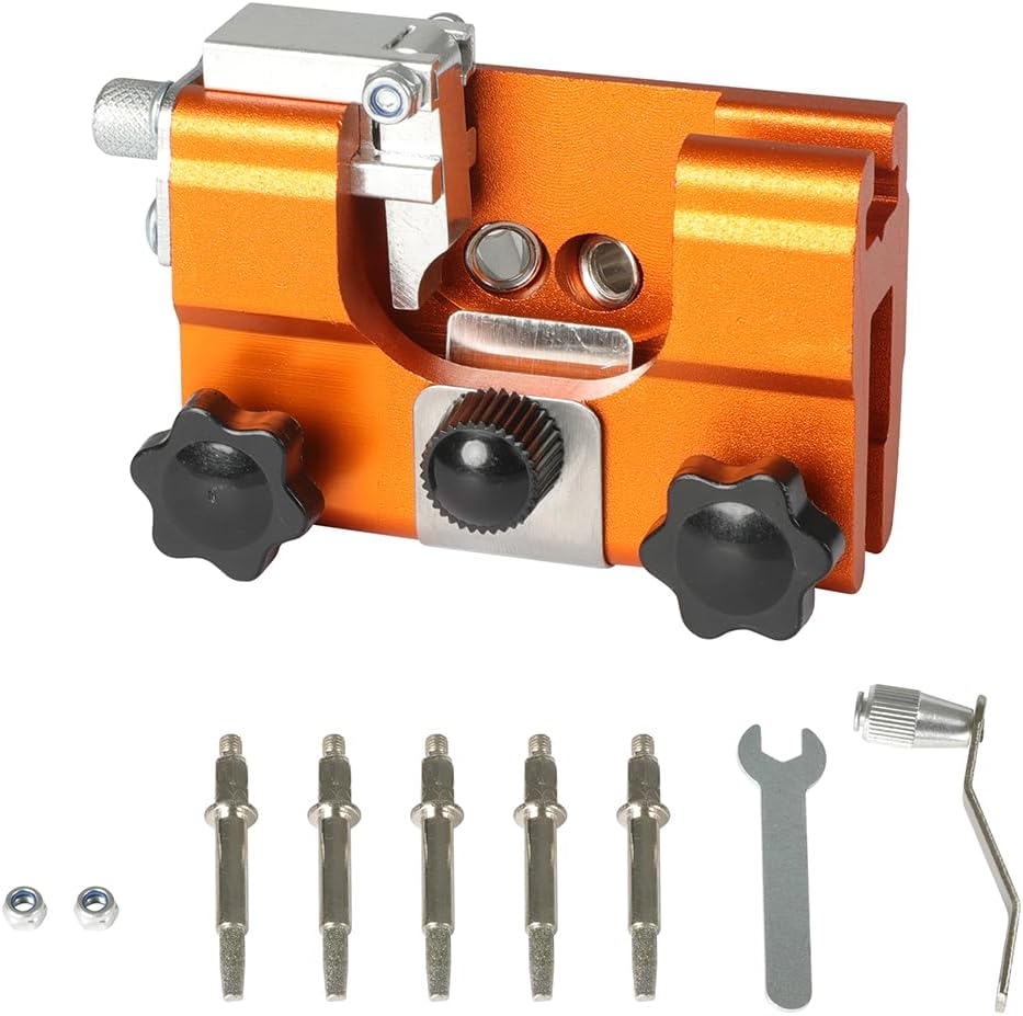 Traderight Portable Chainsaw Sharpener Jigs with 5 Grinding Head Tool Chain Saw Sharpening Kit image number 3