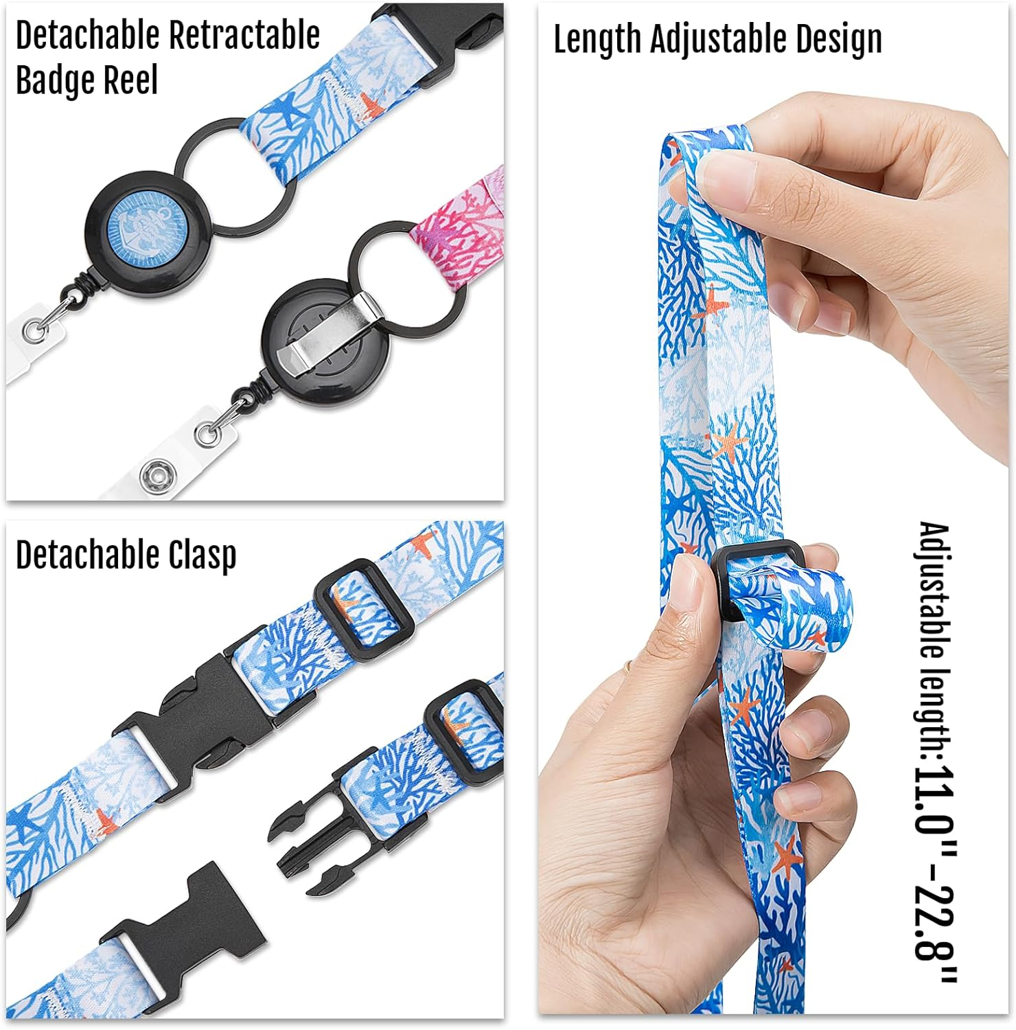 MNGARISTA Retractable Cruise Lanyard for Ship Cards, Waterproof Lanyards for Cruise Ship Cards with ID Holder, 2 Pack, Underwater World - Sea Turtle image number 5