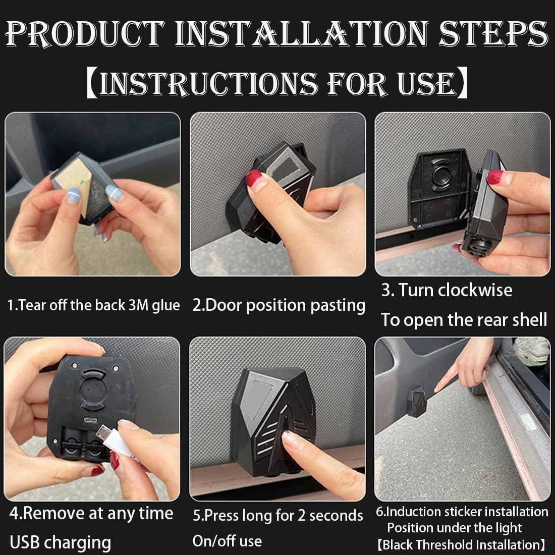 2 Pcs CAR Door Projector Lights,Car Door Lights Logo Projector,Welcome Courtesy Ghost Shadow Lamp,Car Door Welcome Lights Fit for All Car Models(Red) image number 6