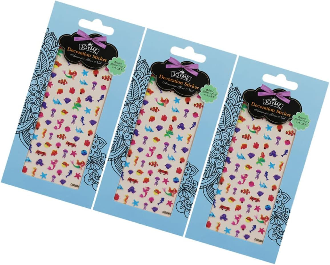 3Sheets Cartoon Sea Star Nail Art Stickers Boys and Girls Fingertip Stickers Self-Adhesive Nail Decals for Boys and Girls DIY image number 4