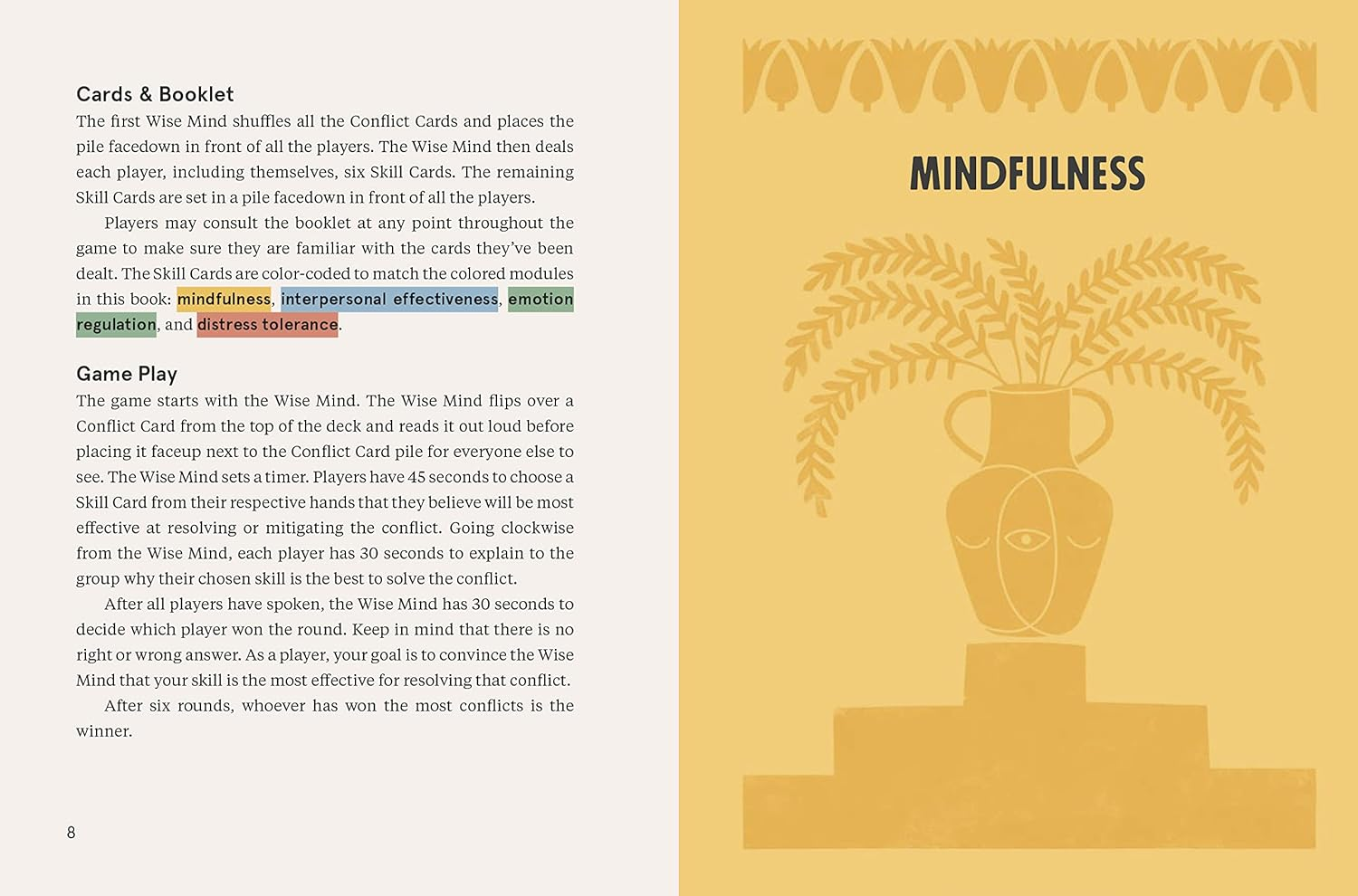 Clarkson Potter the Game of Real Life: Be Mindful. Solve Conflicts. Gain Points. Live Better. (Includes a 96-Page Pocket Guide to DBT Skills!) Card Games image number 6